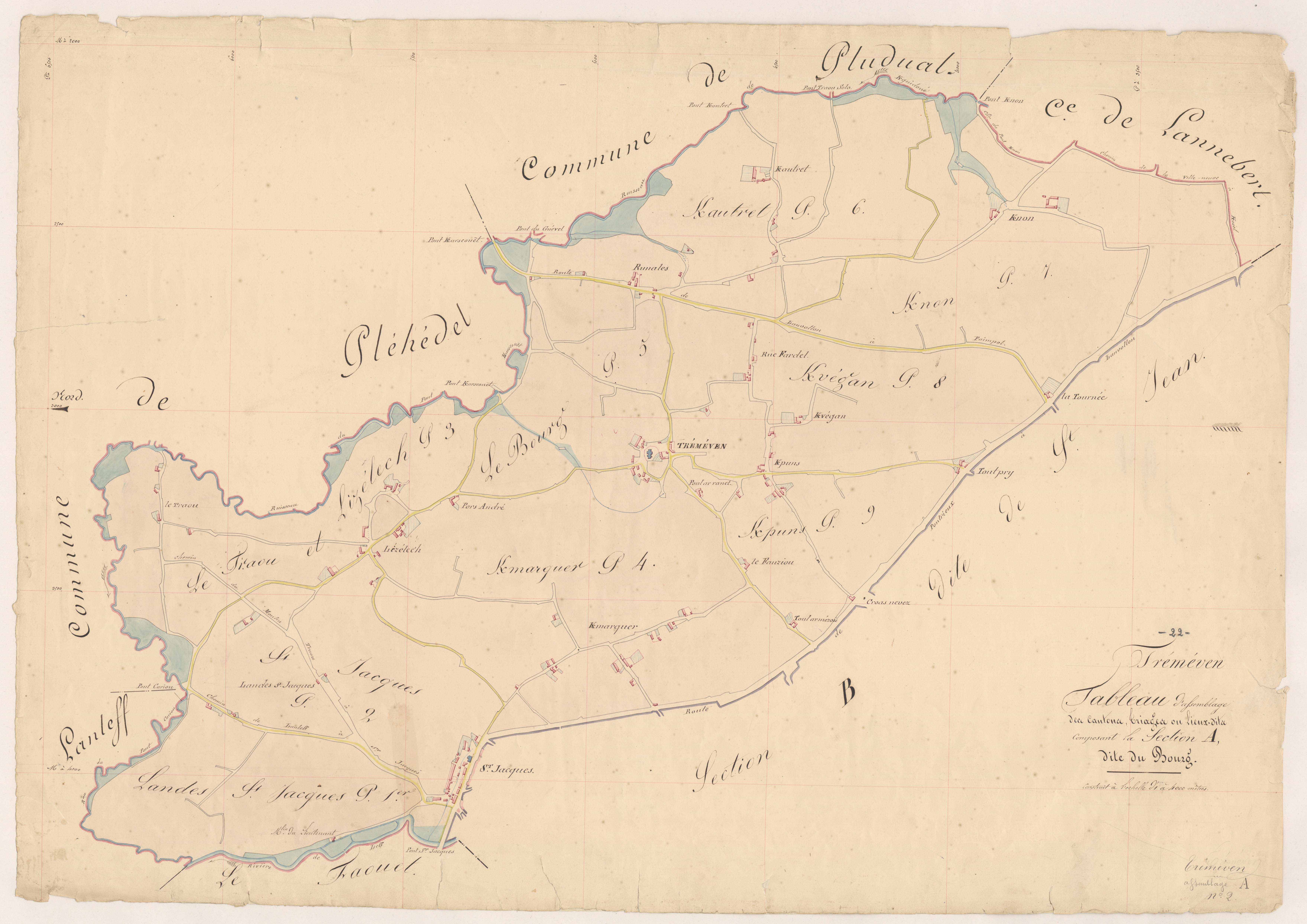 Tréméven - Tableau d'assemblage : section A