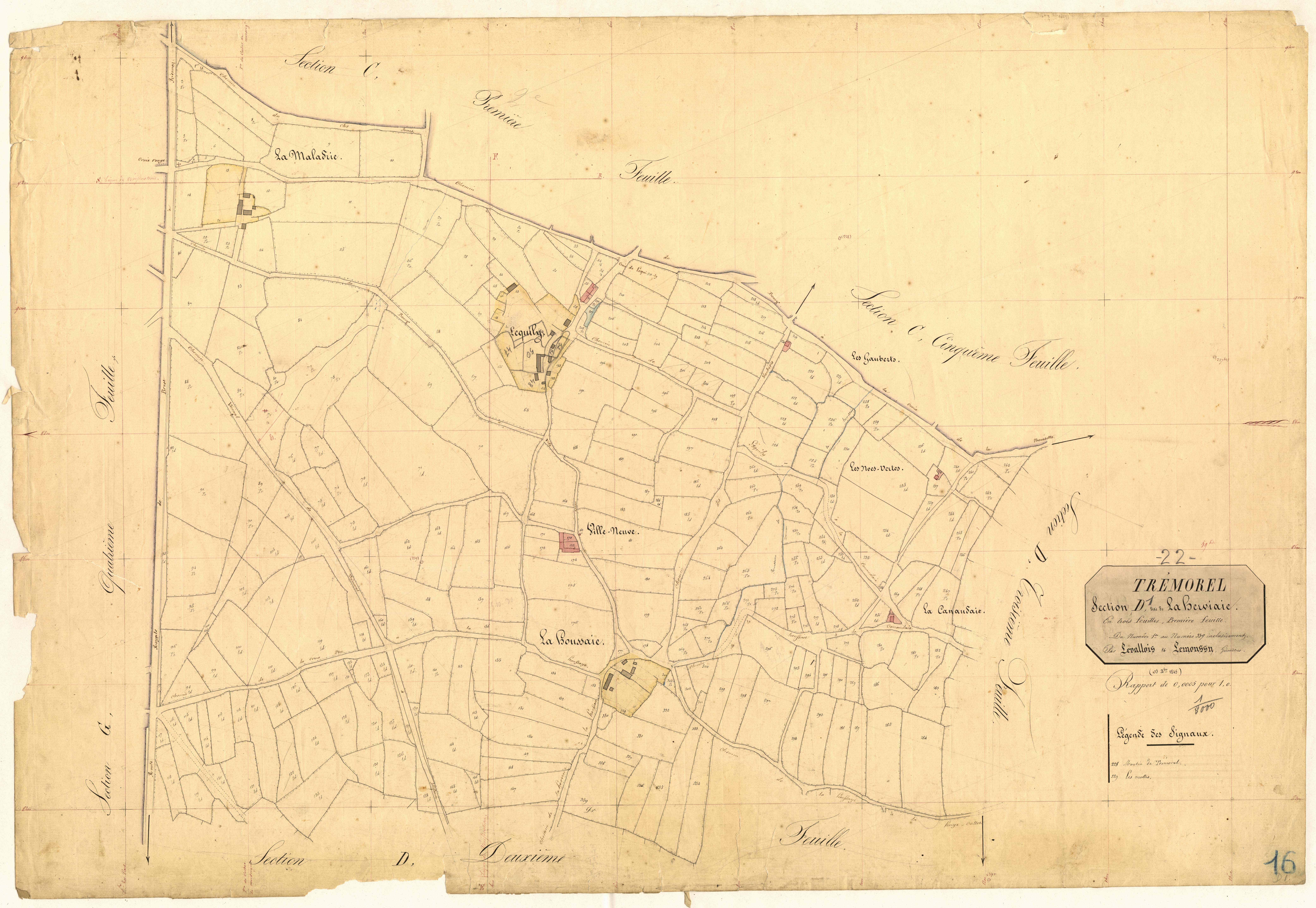 Trémorel - Section D, 1re feuille