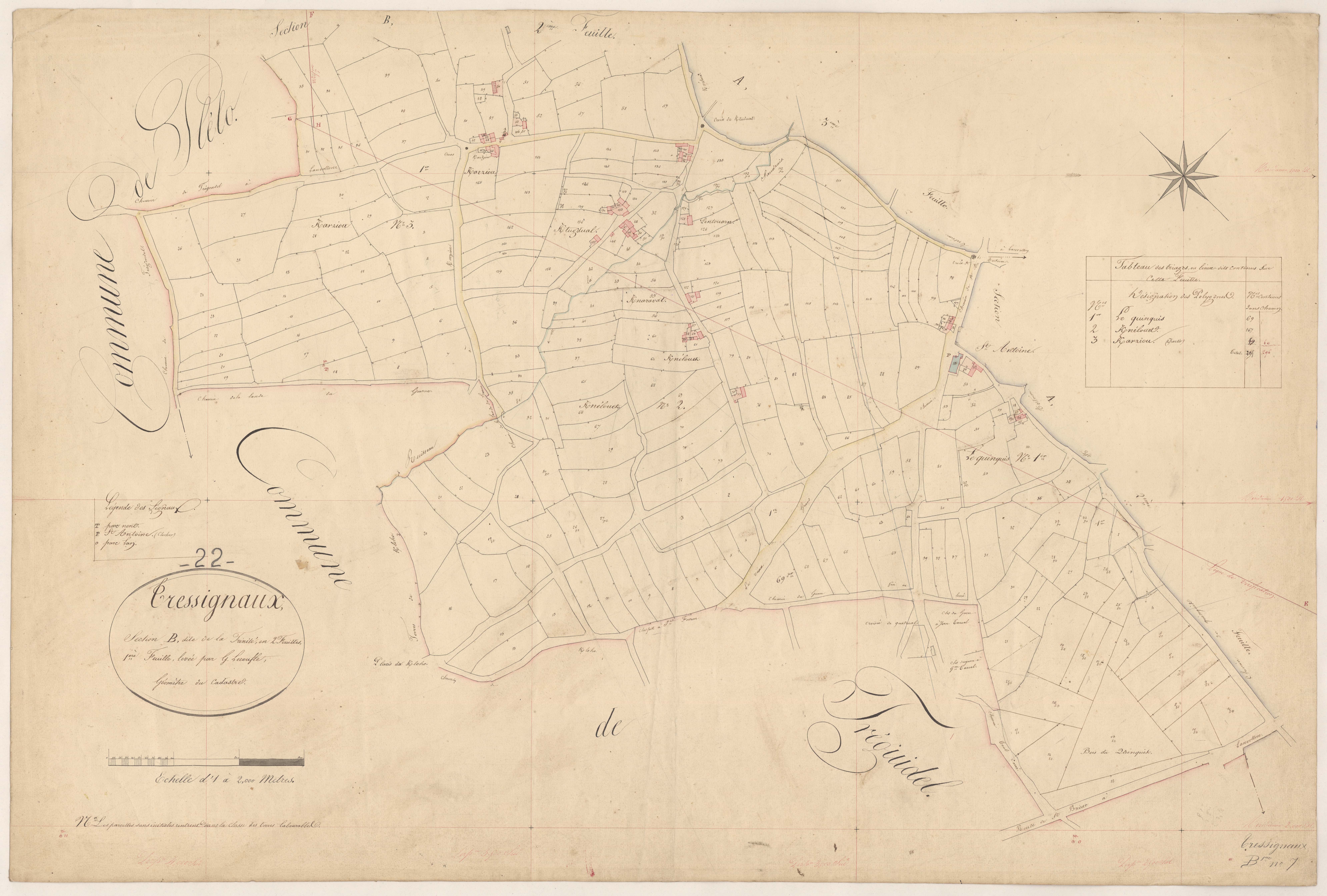 Tressignaux - Section B, 1re feuille