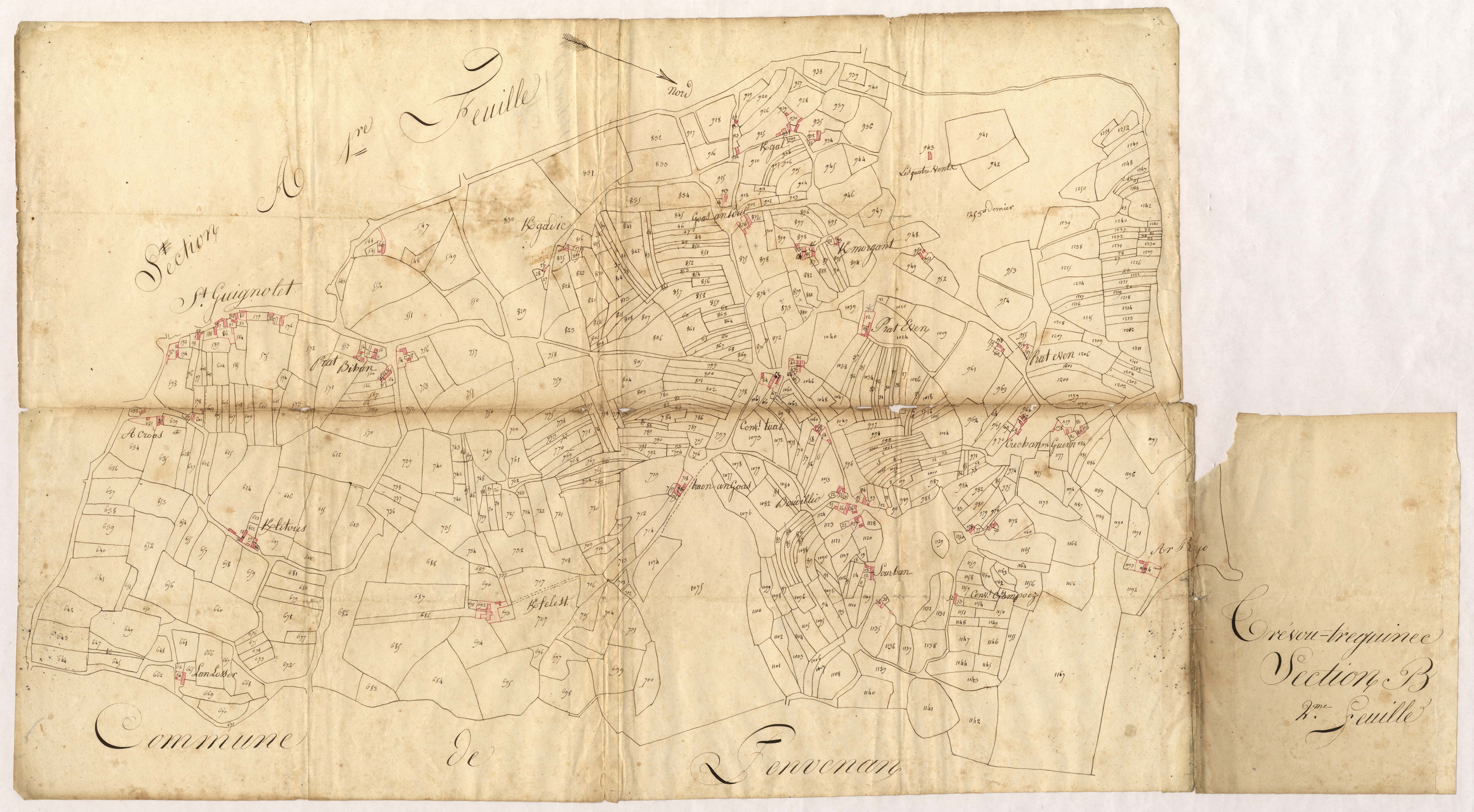 Trévou-Tréguignec - Section B, 2e feuille
