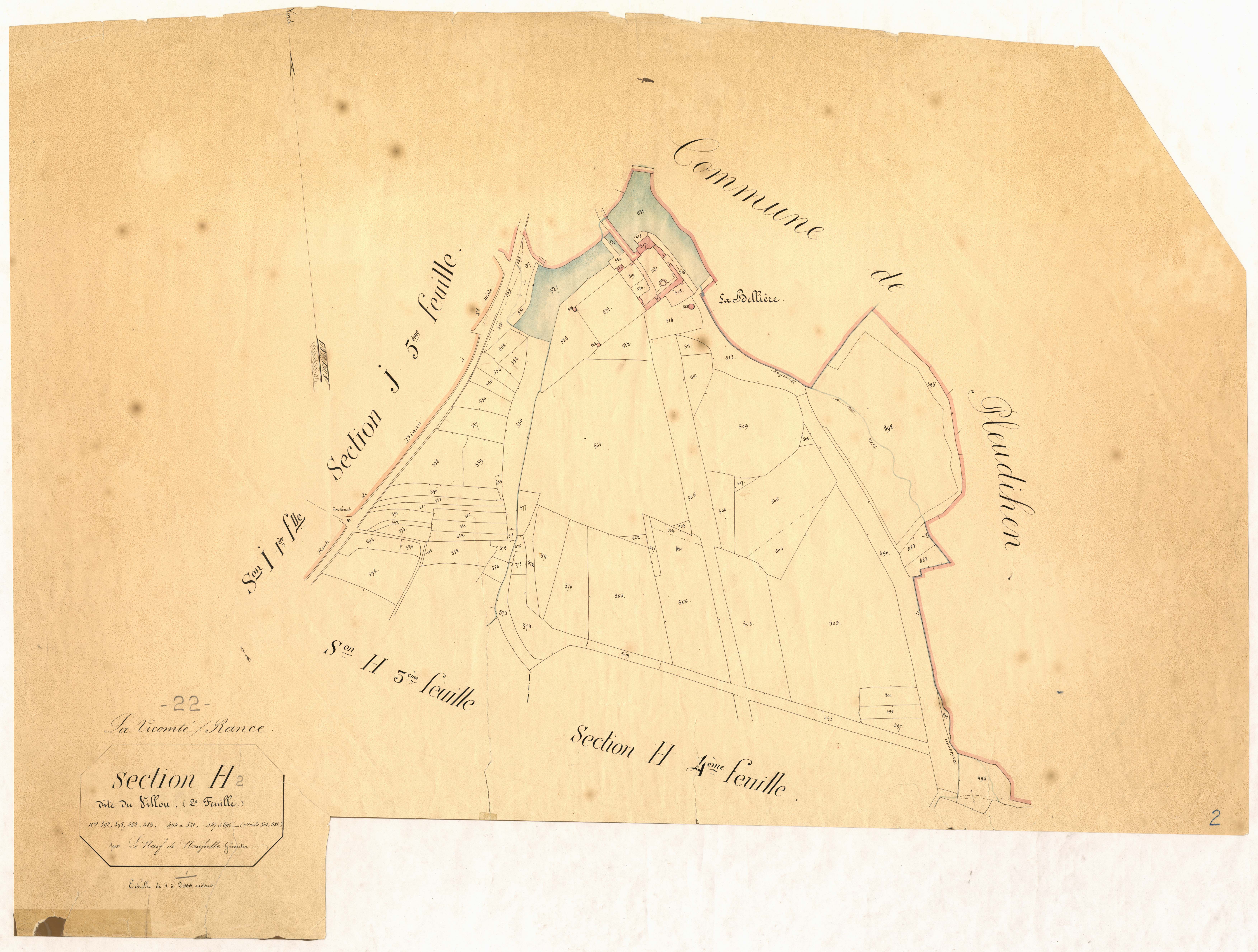 La Vicomté-sur-Rance - Section H, 2e feuille