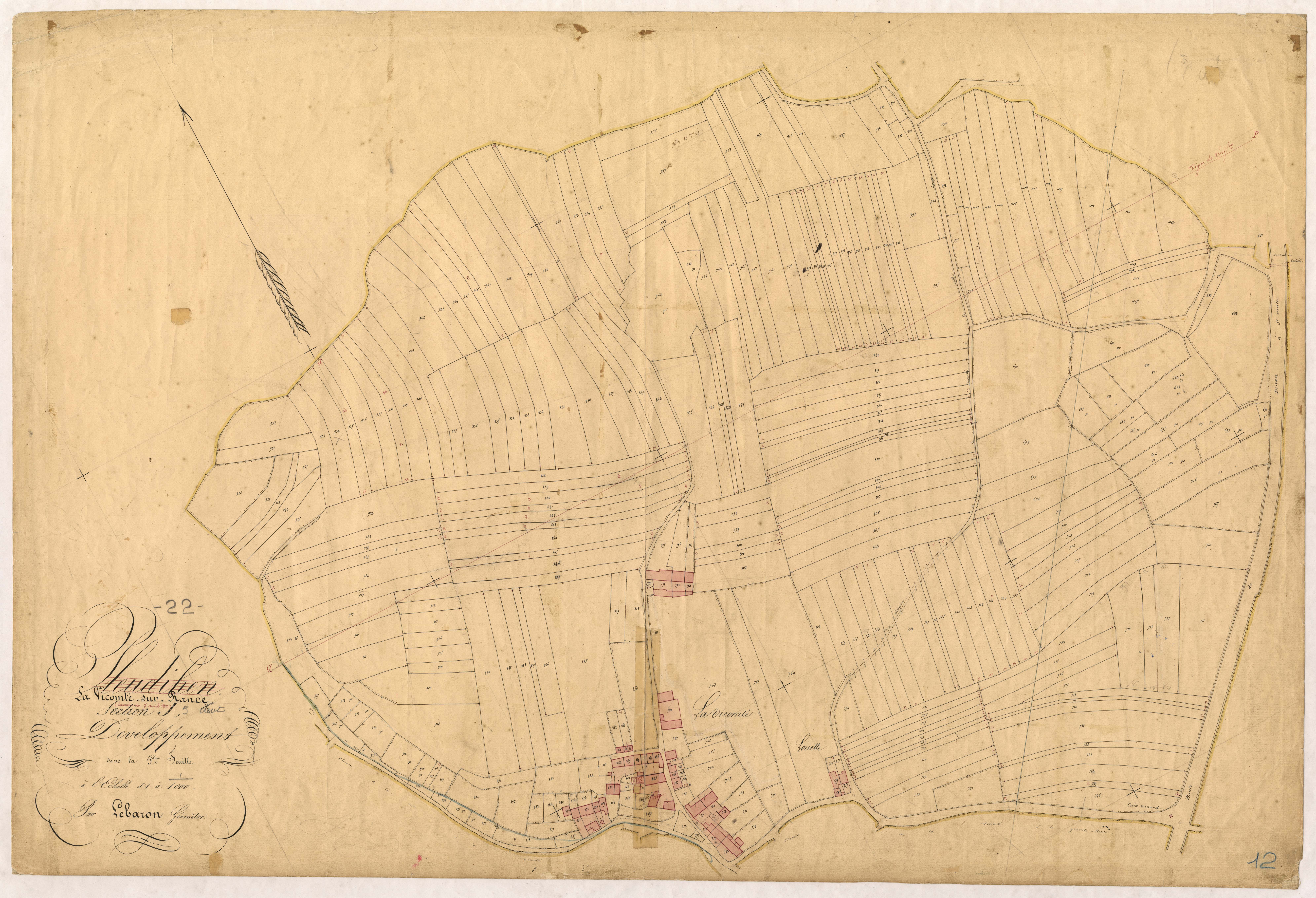 La Vicomté-sur-Rance - Section J, 5e feuille : développement