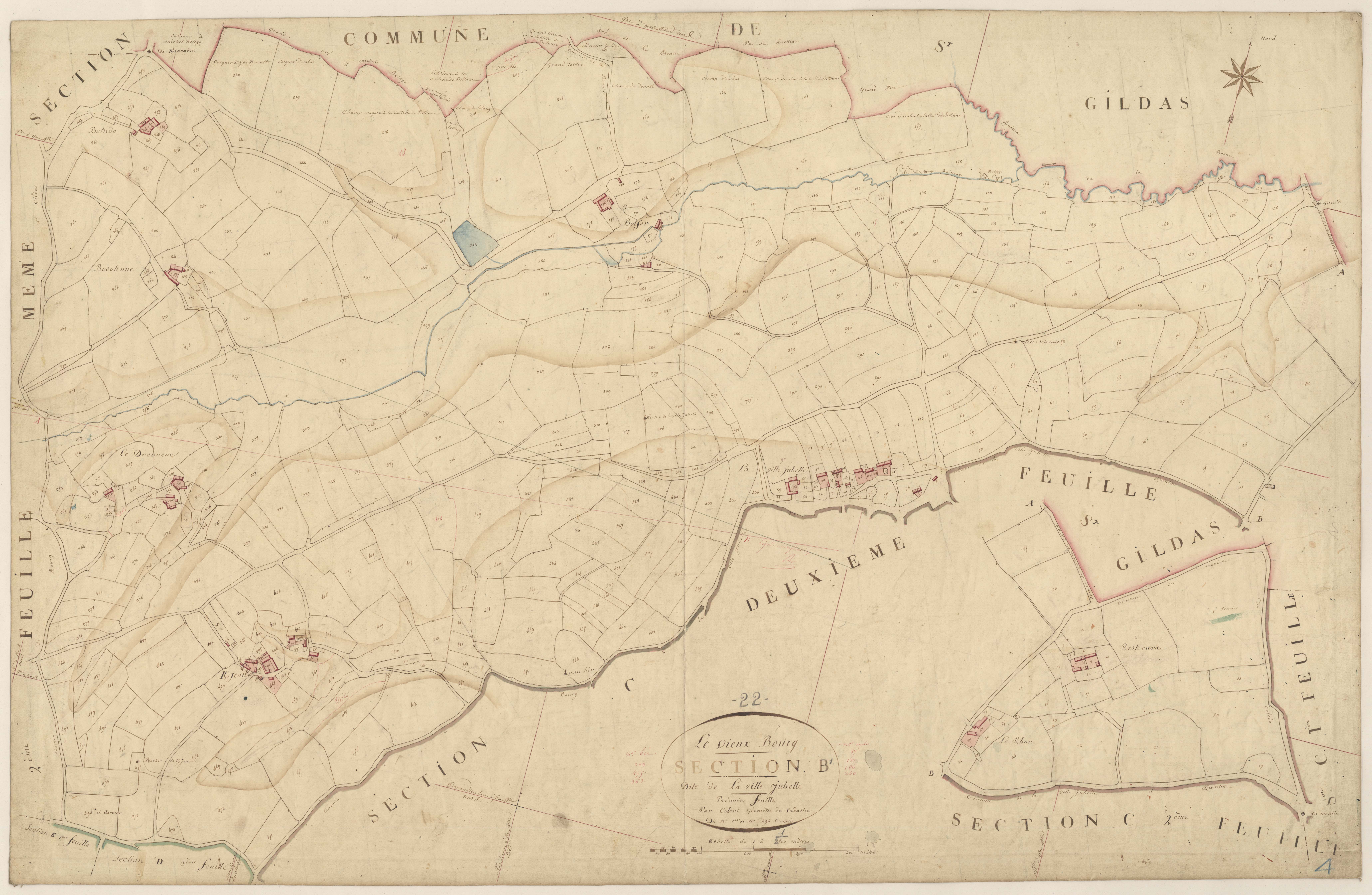 Le Vieux-Bourg - Section B, 1re feuille