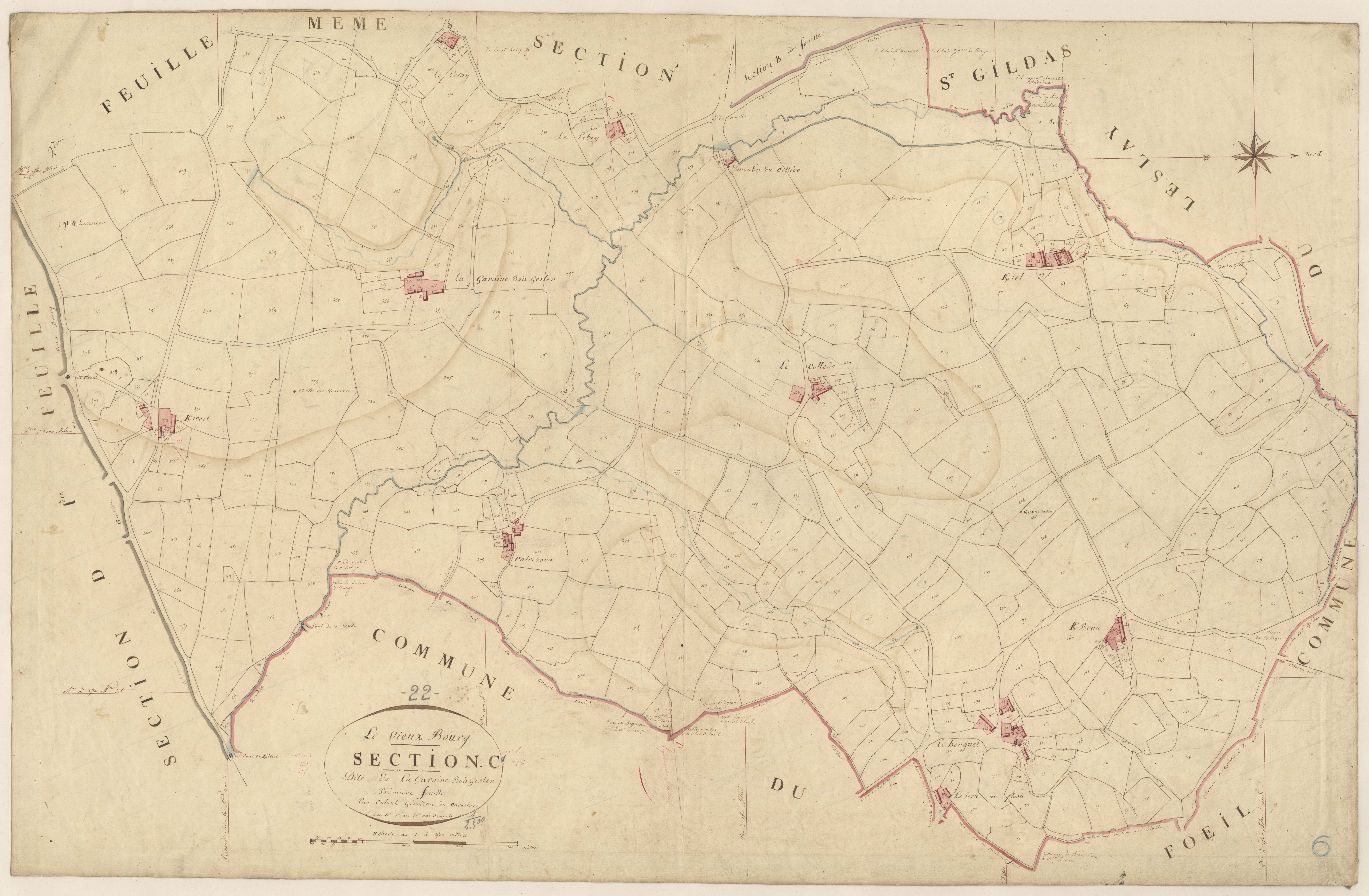 Le Vieux-Bourg - Section C, 1re feuille