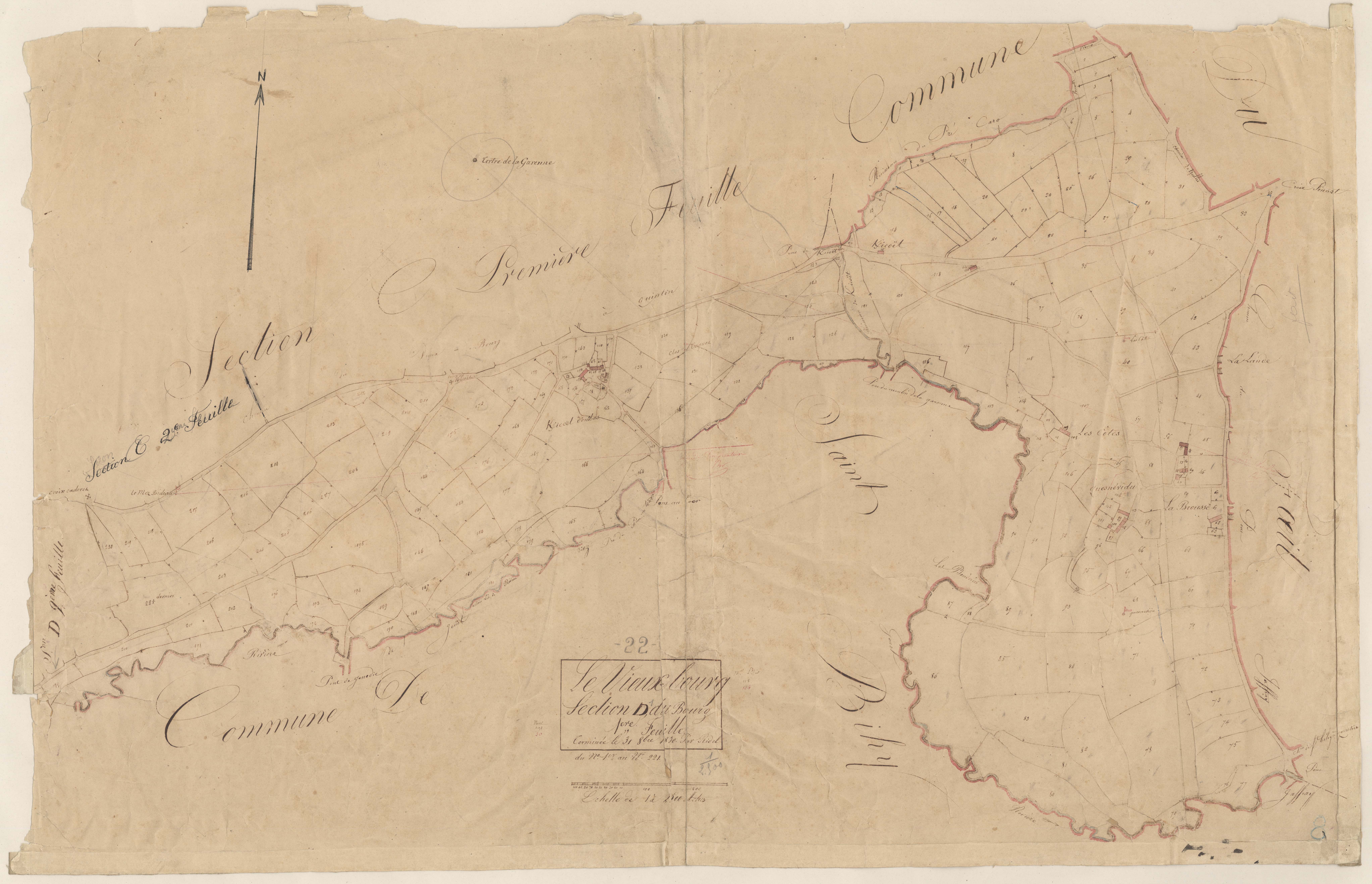 Le Vieux-Bourg - Section D, 1re feuille