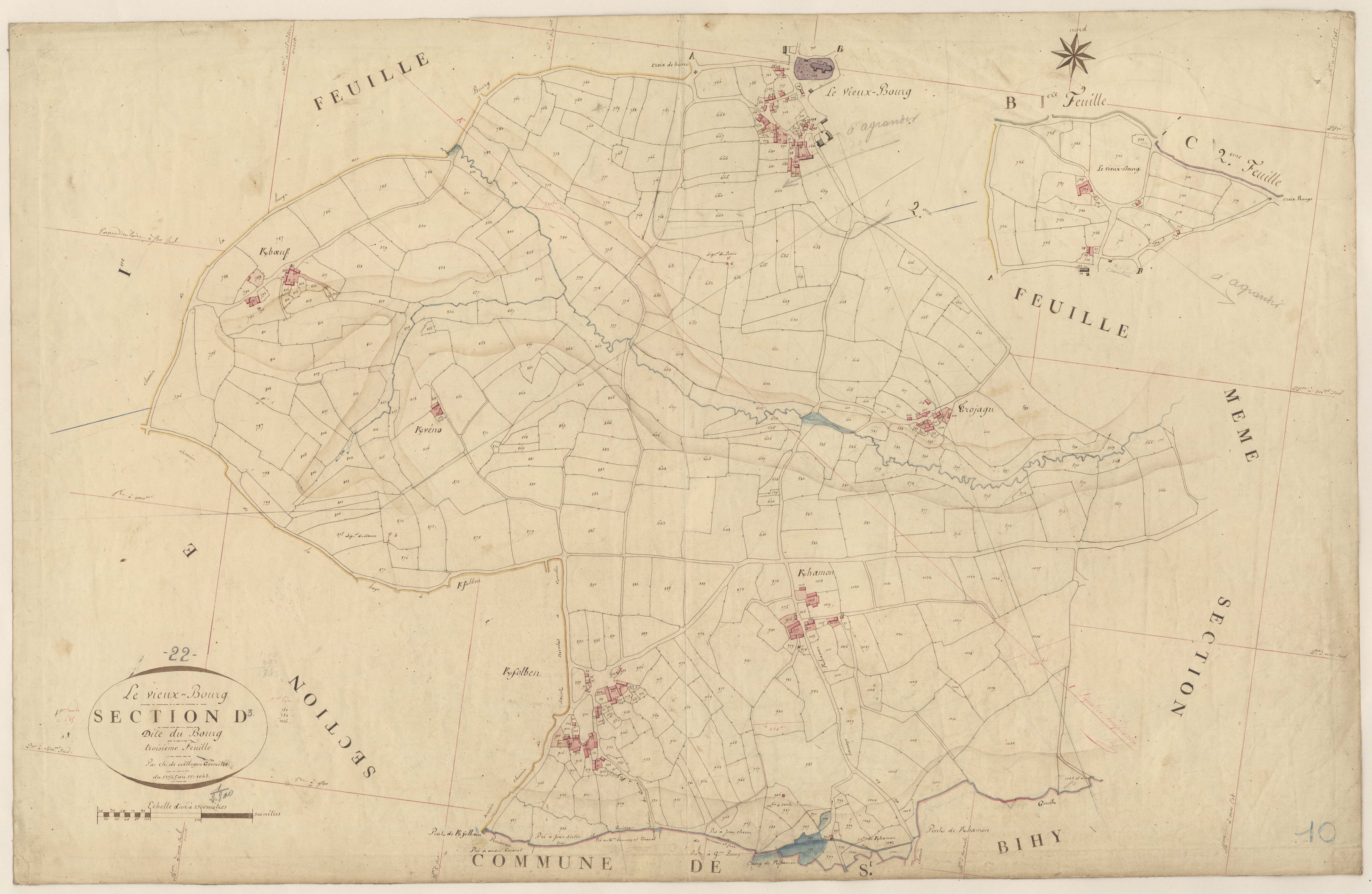 Le Vieux-Bourg - Section D, 3e feuille