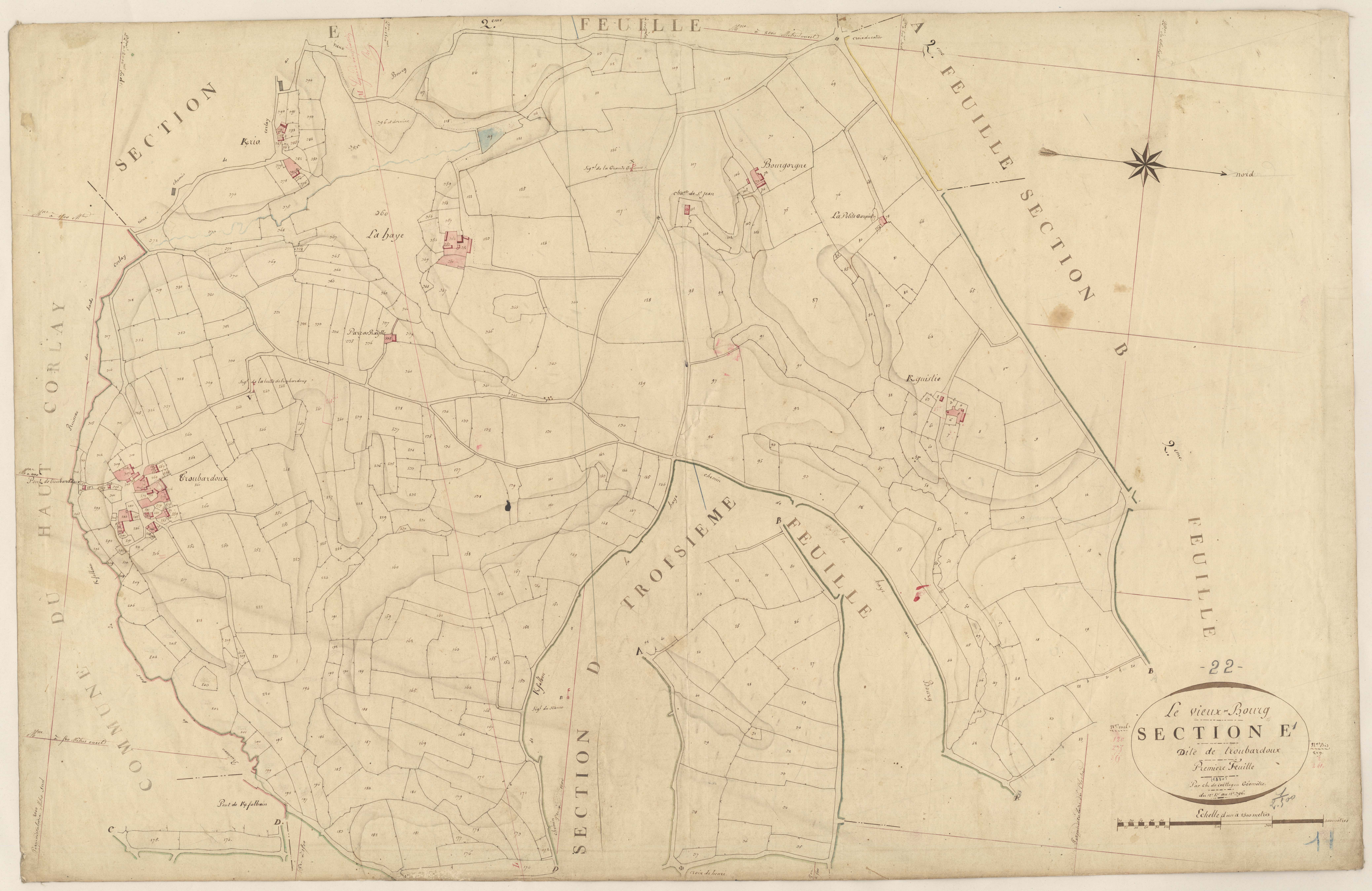 Le Vieux-Bourg - Section E, 1re feuille
