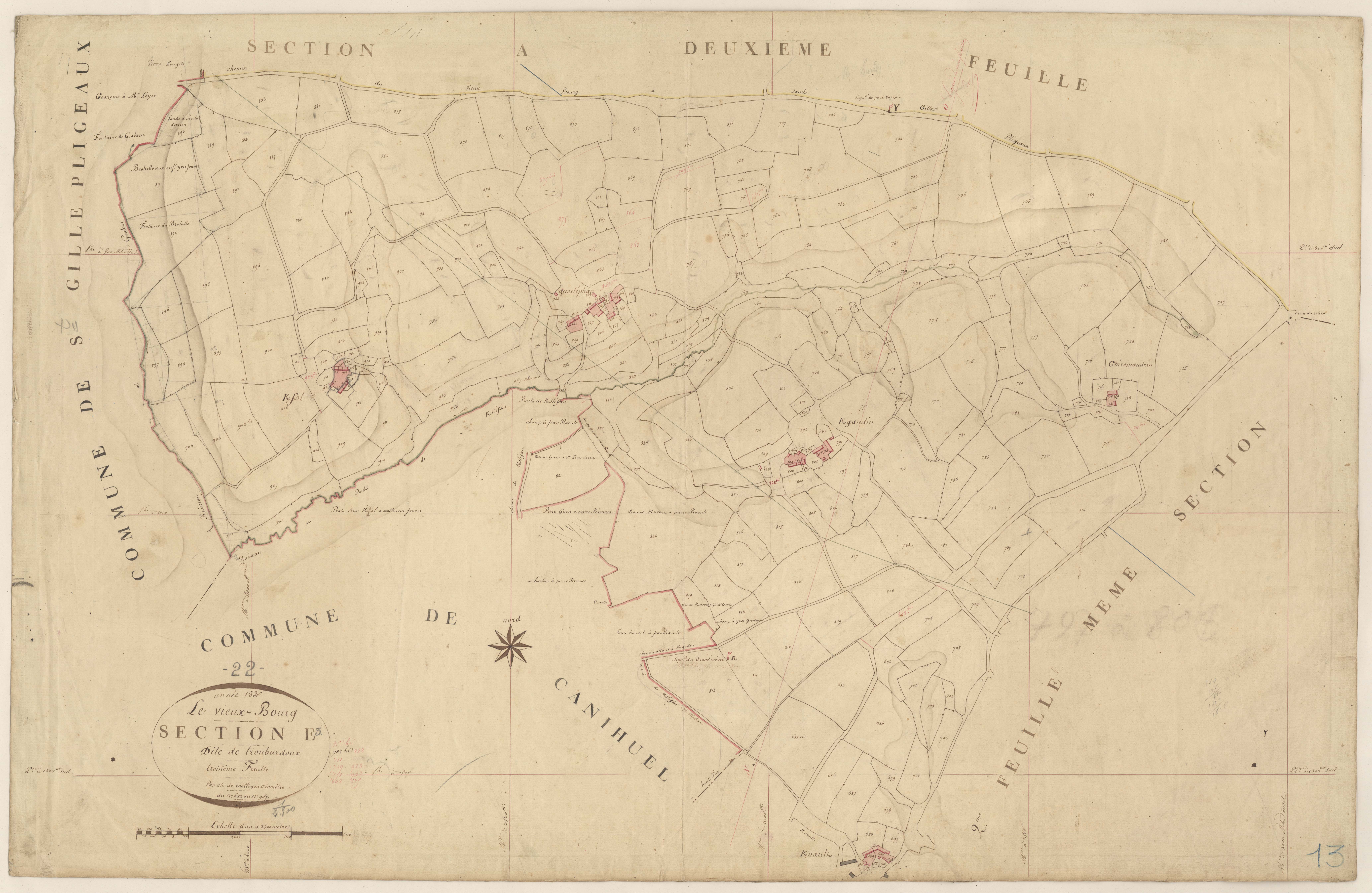 Le Vieux-Bourg - Section E, 3e feuille