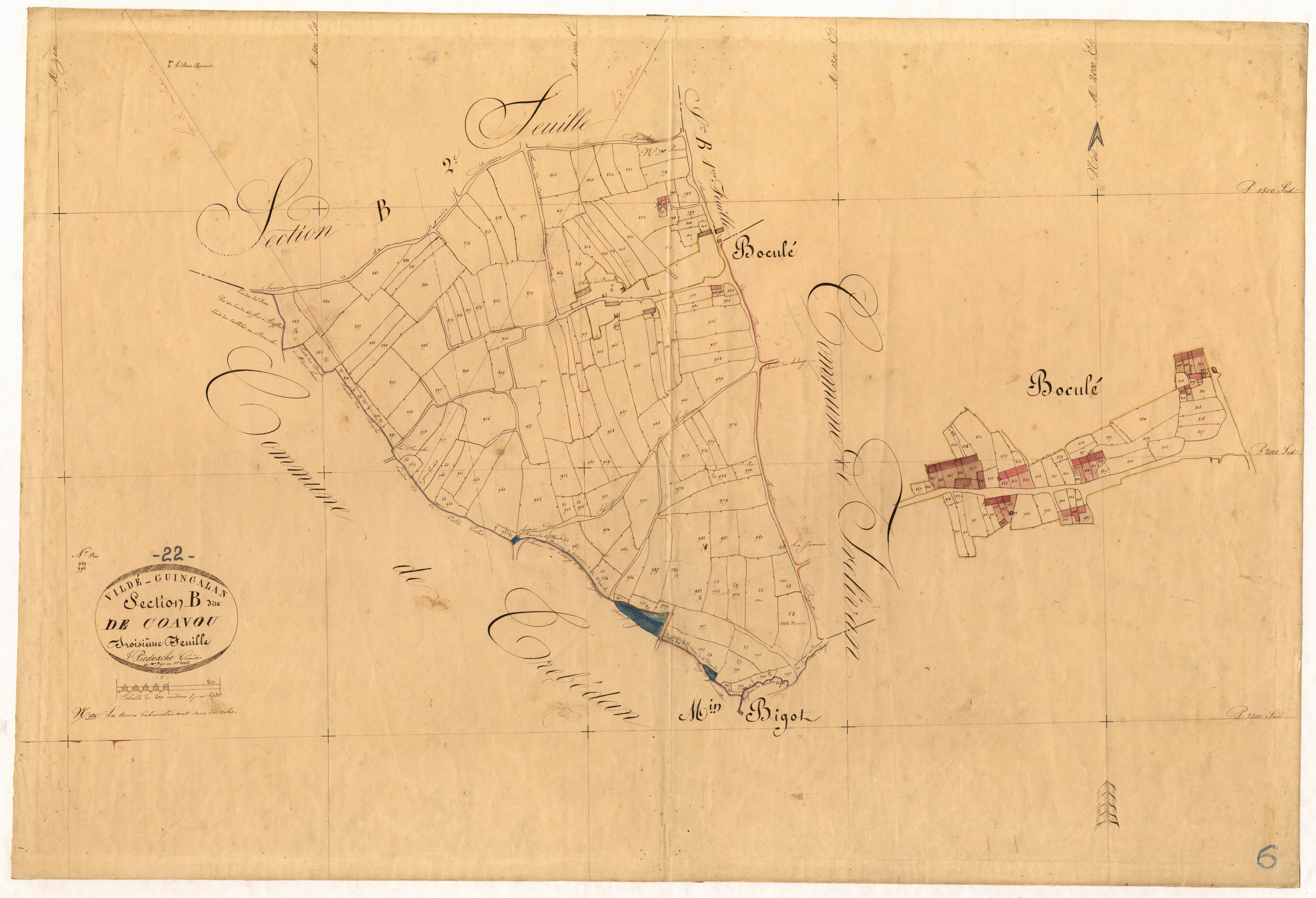Vildé-Guingalan - Section B, 3e feuille