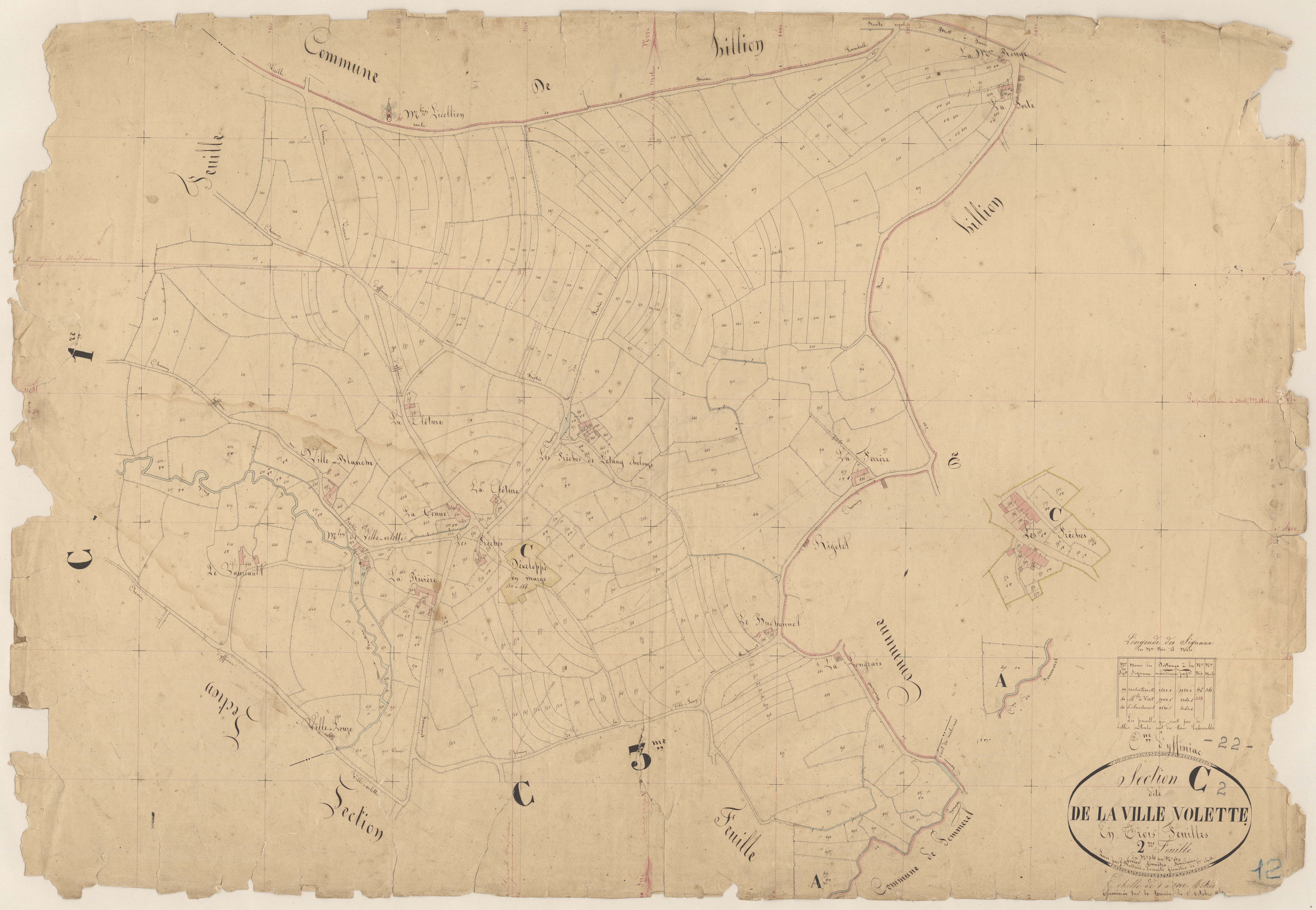 Yffiniac - Section C, 2e feuille