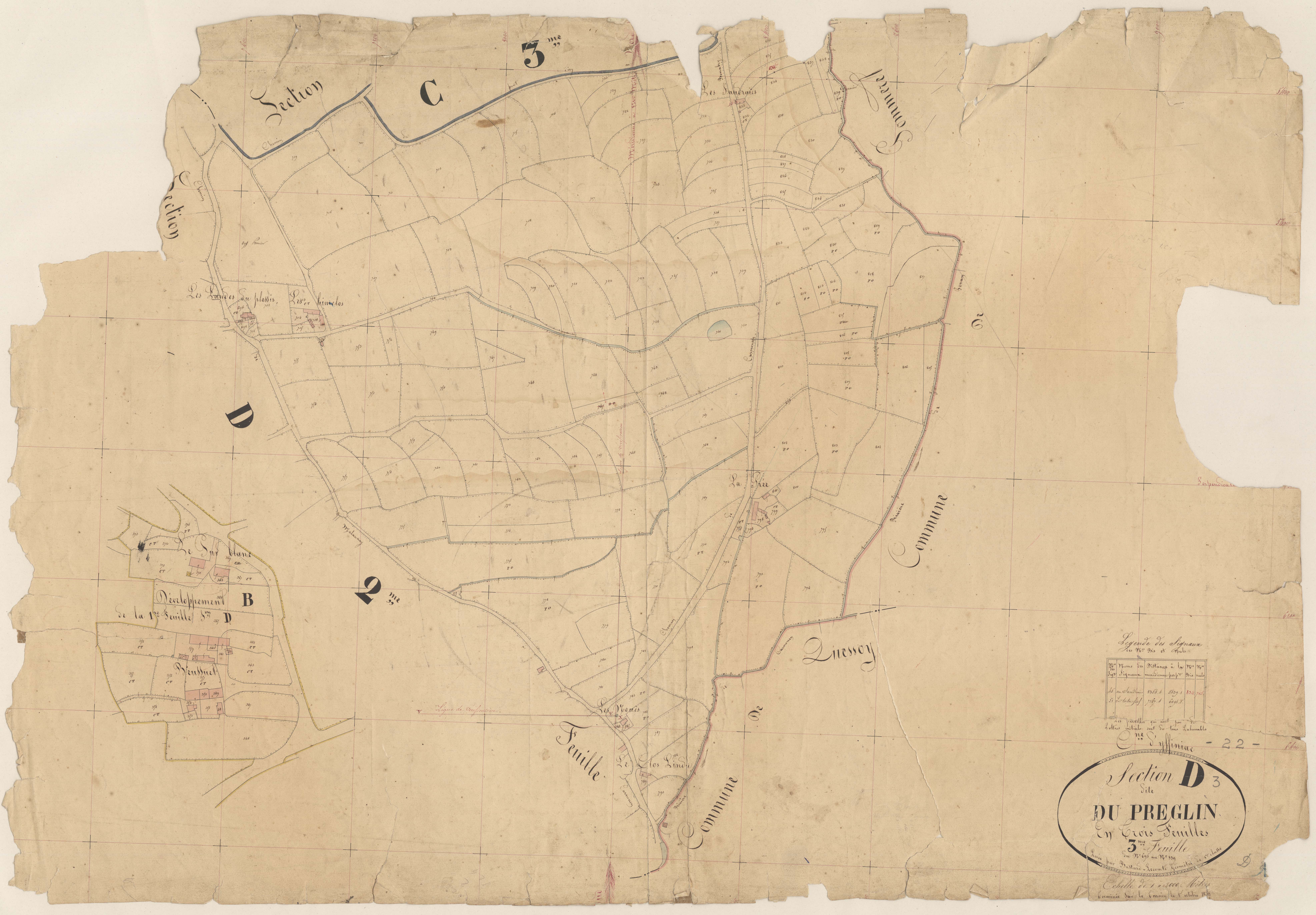 Yffiniac - Section D, 3e feuille