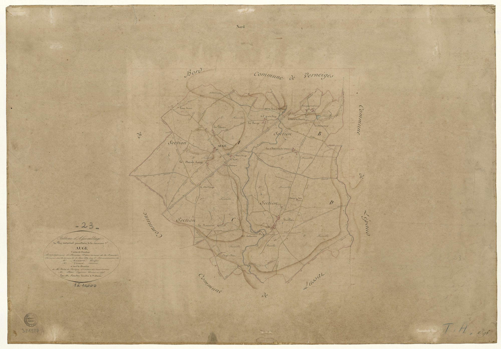 Cadastre Napol onien De Auge Creuse Plans Anciens Archives 