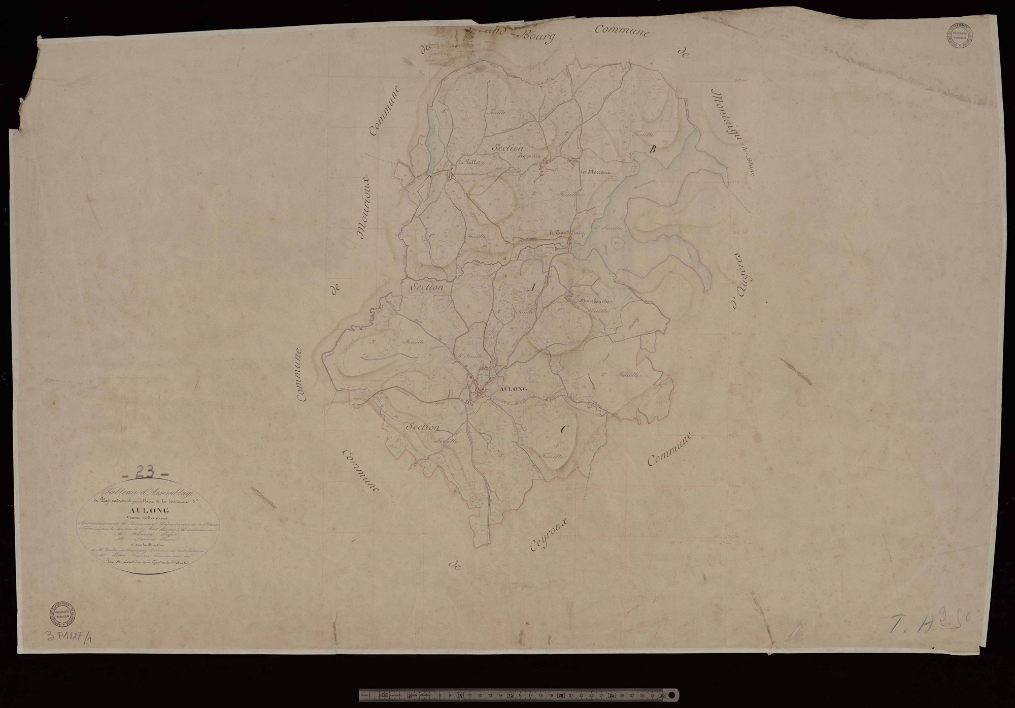 Cadastre Napol onien De Aulon Creuse Plans Anciens Archives 
