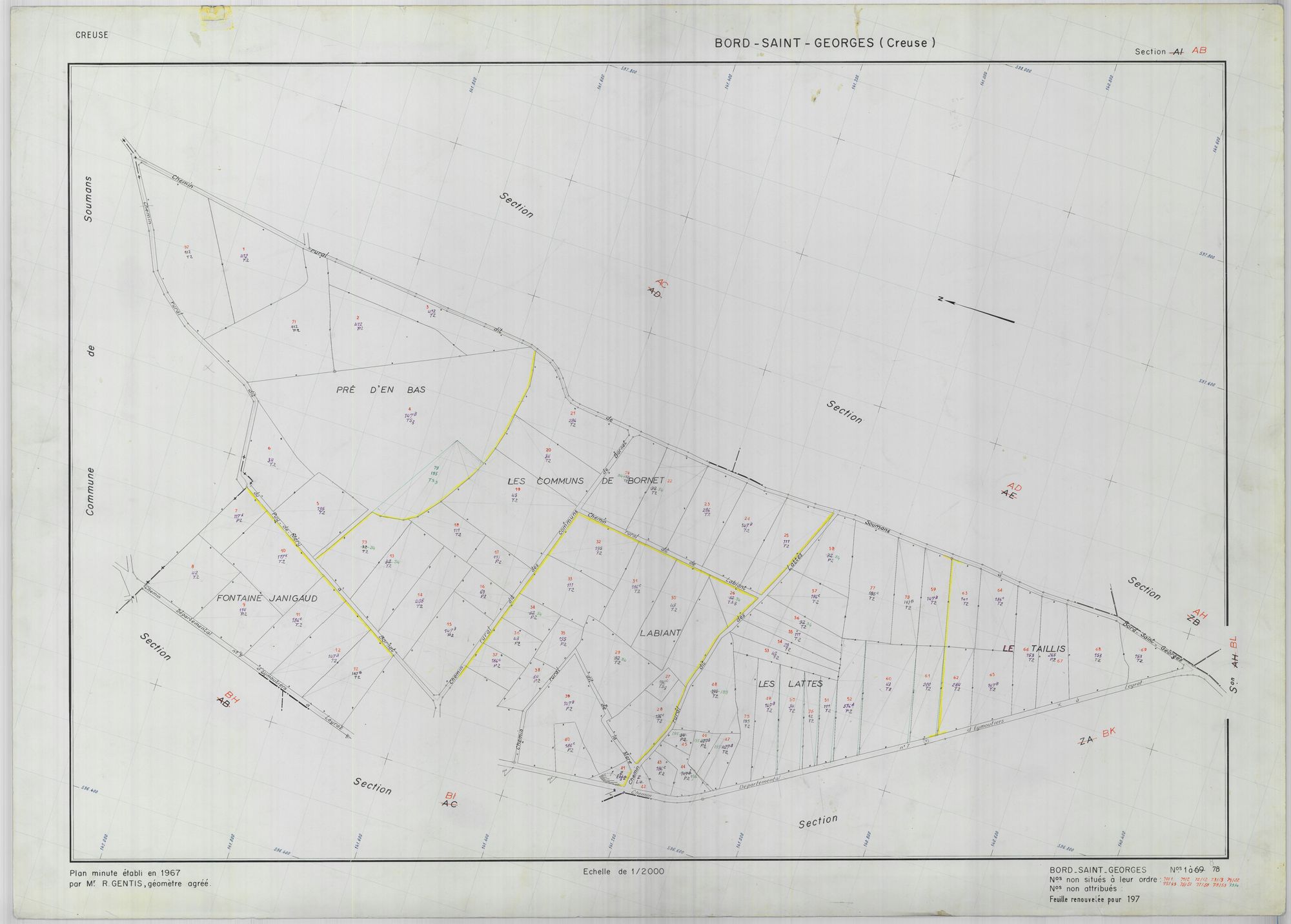 Cadastre Napol onien De Bord Saint Georges Creuse Plans Anciens 