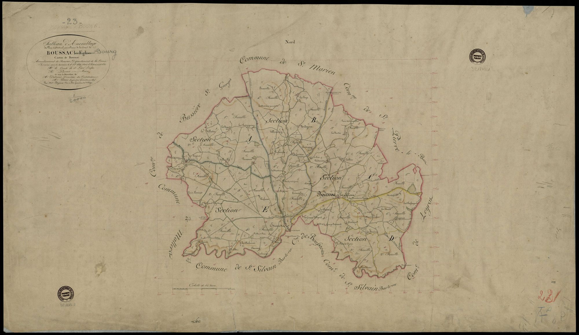 Cadastre Napol onien De Boussac Bourg Creuse Plans Anciens 