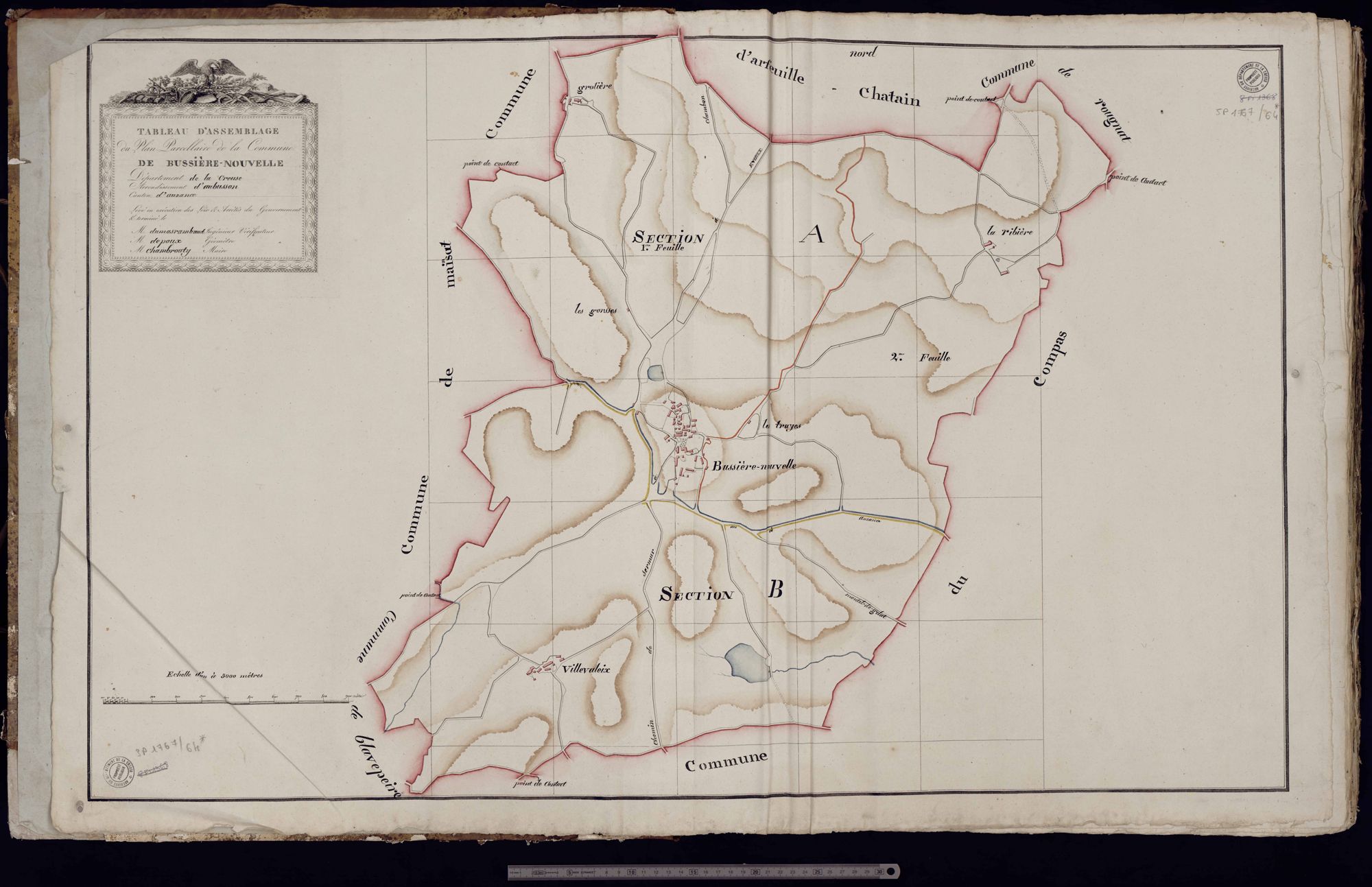 Bussière-Nouvelle - Tableau d'assemblage de la commune