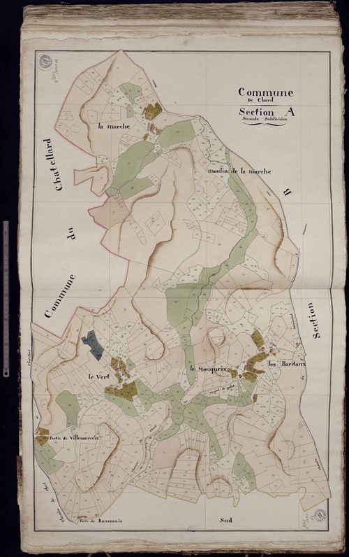 Chard - Section A : Le Vert, Le Mouqueix, Les Baritaux (2ème feuille)