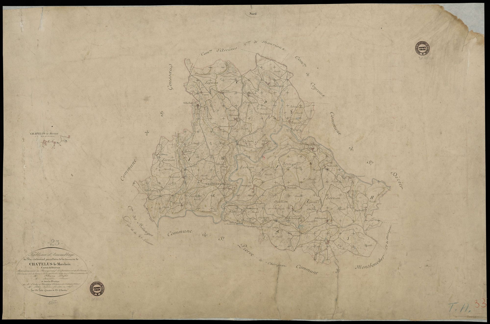 Châtelus-le-Marcheix - Plan parcellaire communal