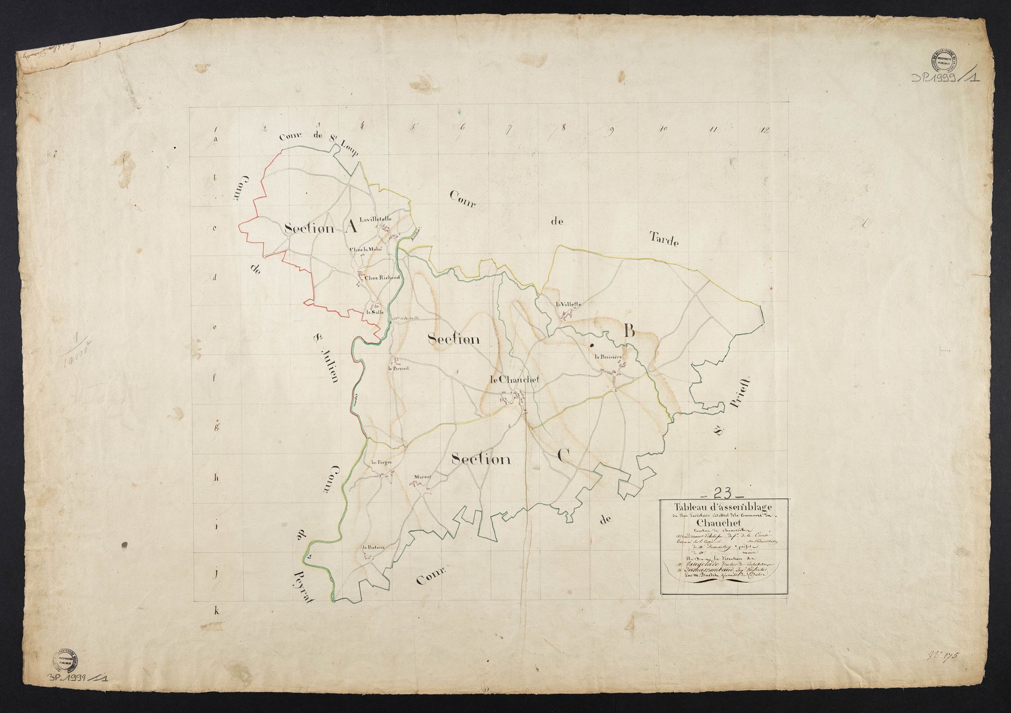 Le Chauchet - Plan parcellaire communal