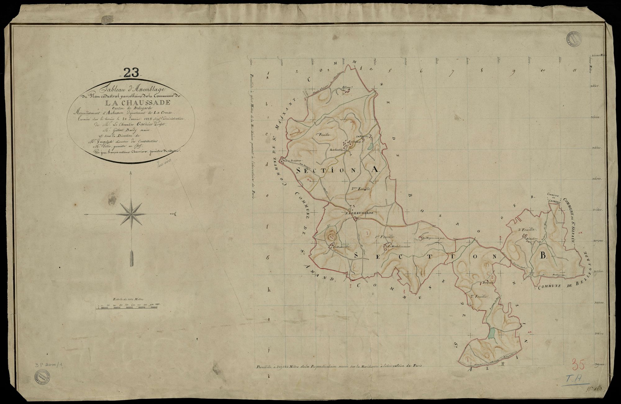 La Chaussade - Plan parcellaire communal