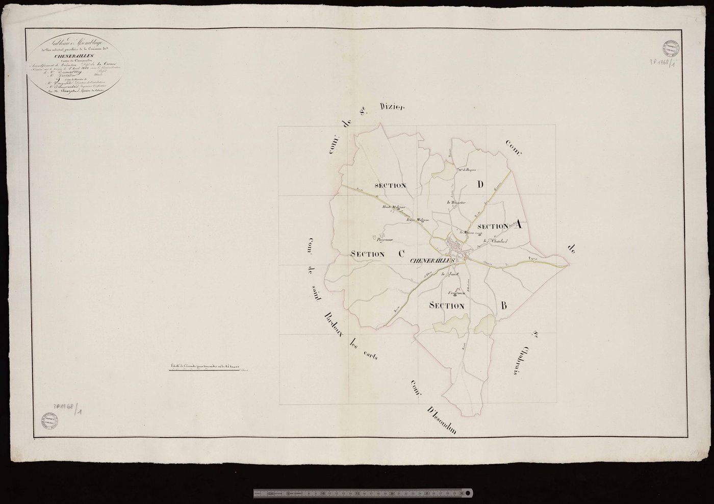 Chénérailles - Tableau d'assemblage de la commune