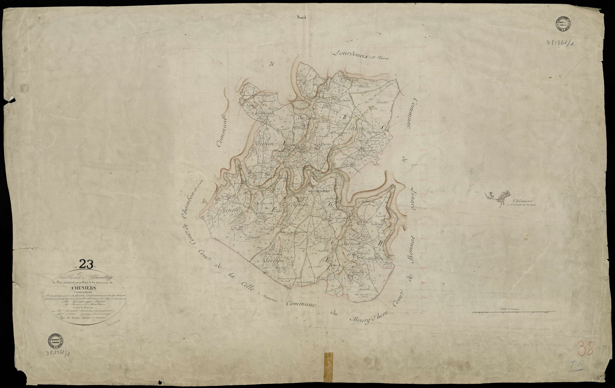 Chéniers - Plan parcellaire communal