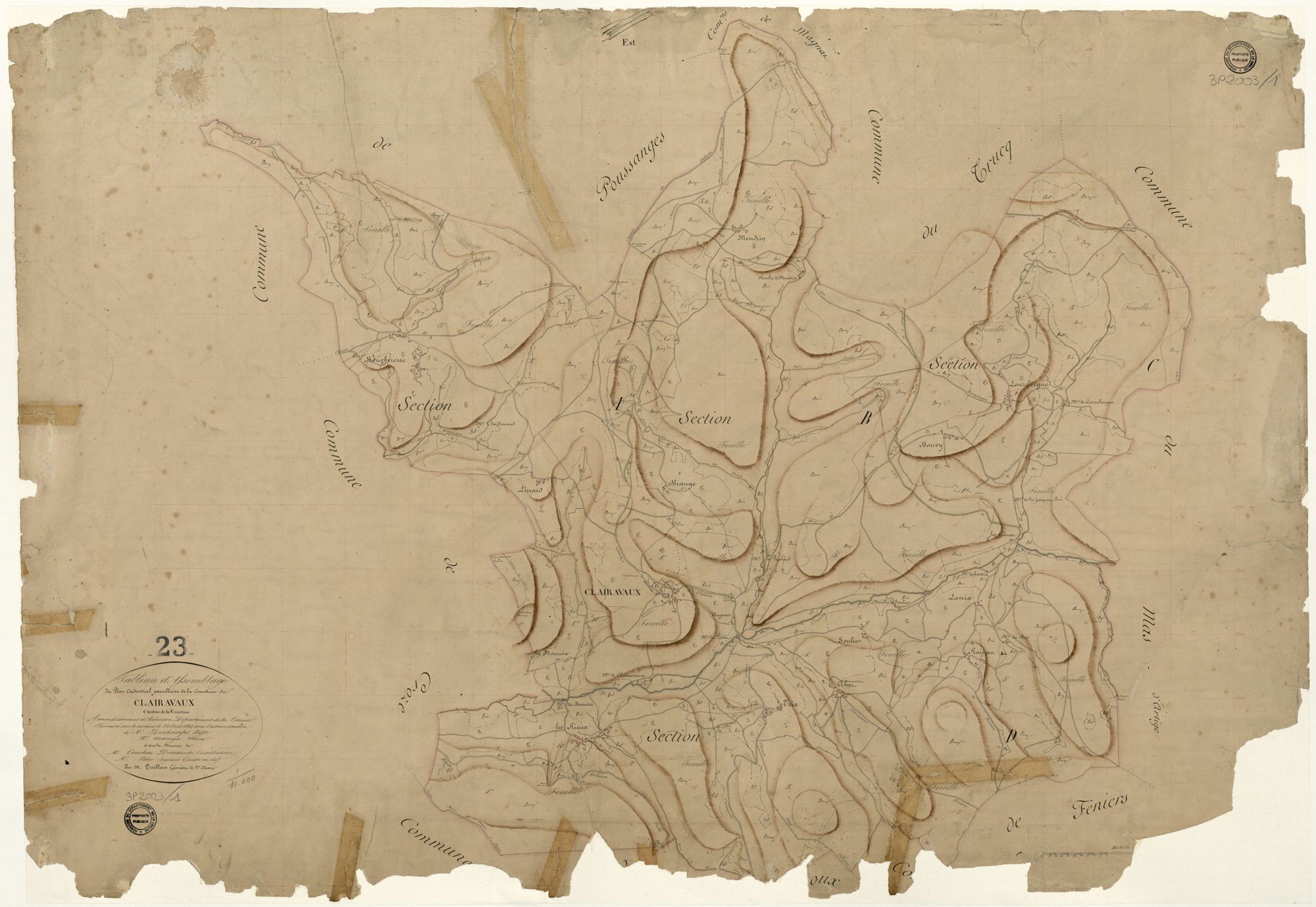 Clairavaux - Plan parcellaire communal