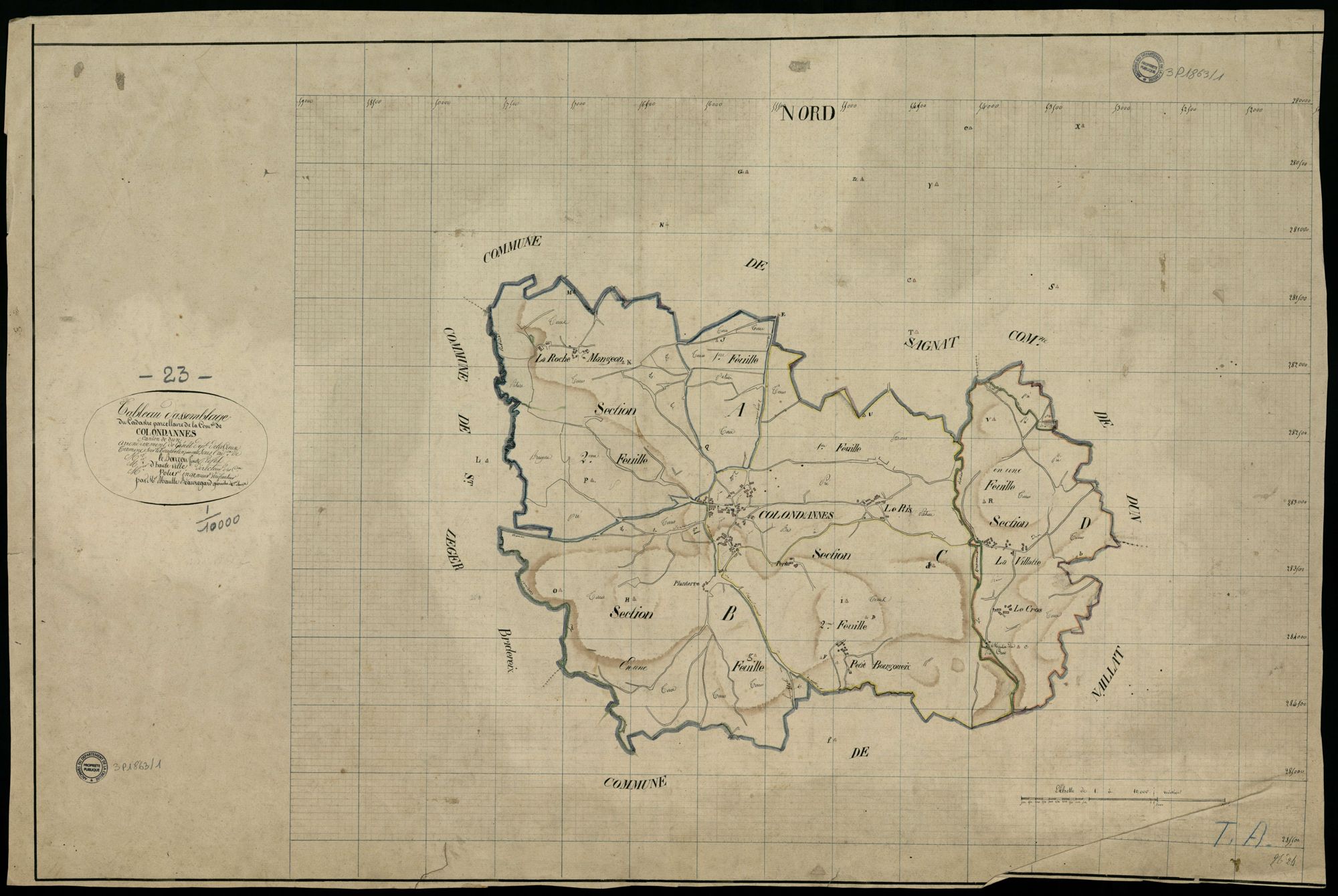 Colondannes - Plan parcellaire communal