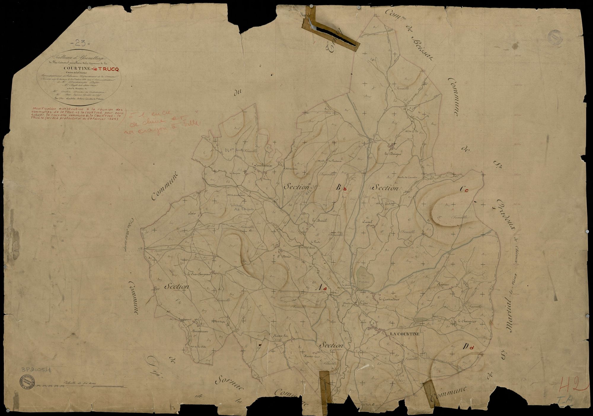 La Courtine - Plan parcellaire communal