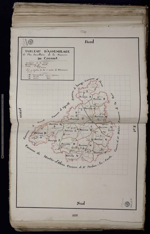 Cressat - Tableau d'assemblage de la commune