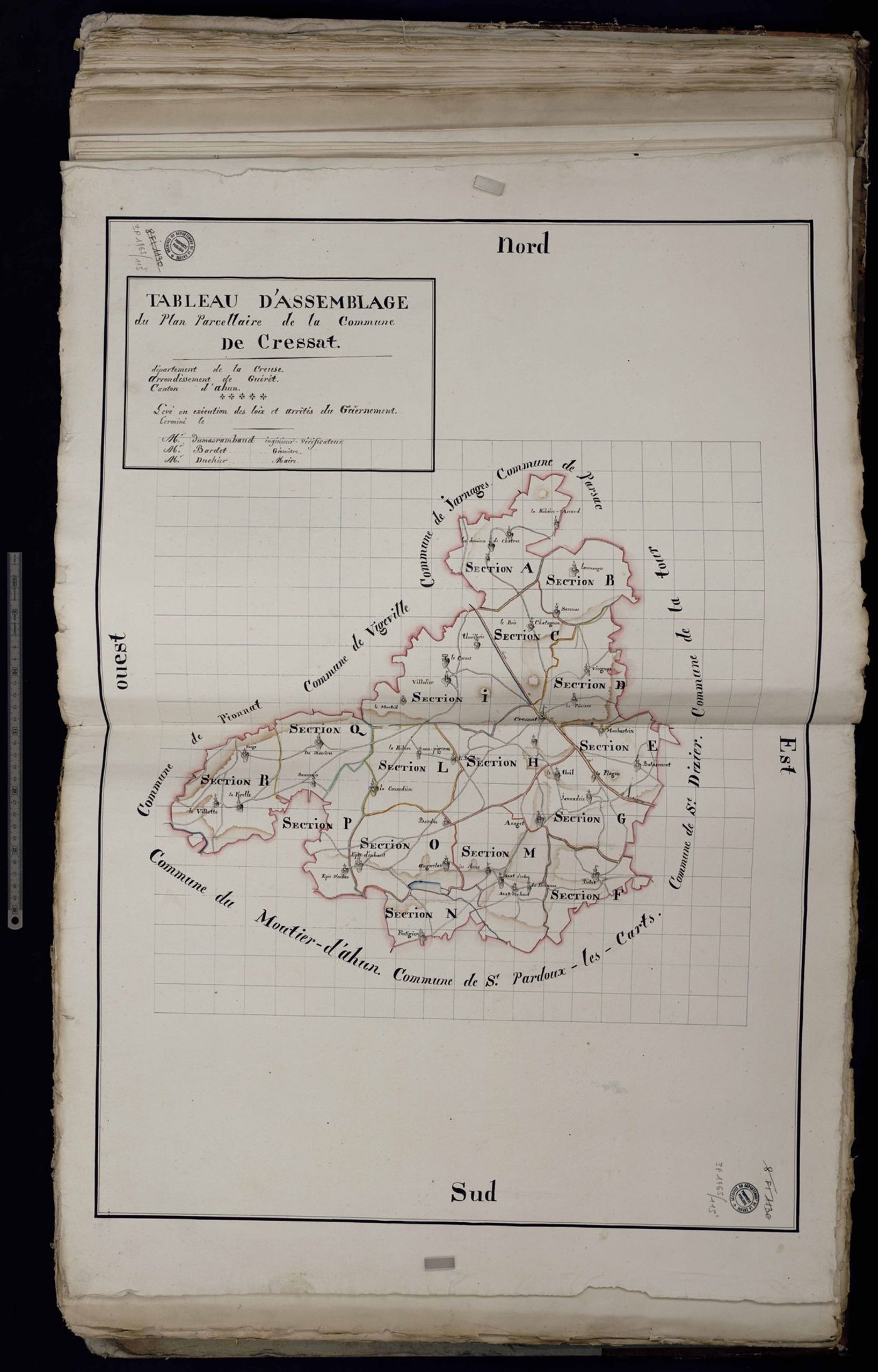 Cressat - Tableau d'assemblage de la commune