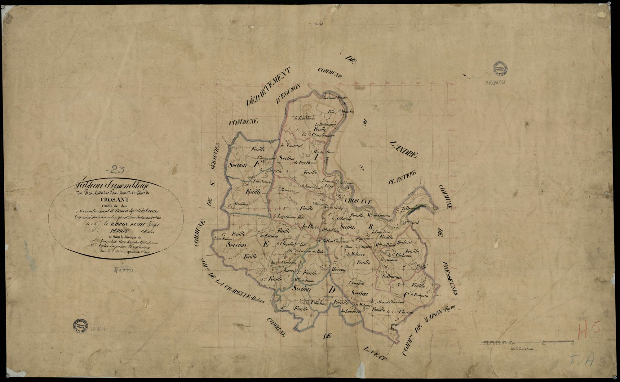 Crozant - Plan parcellaire communal