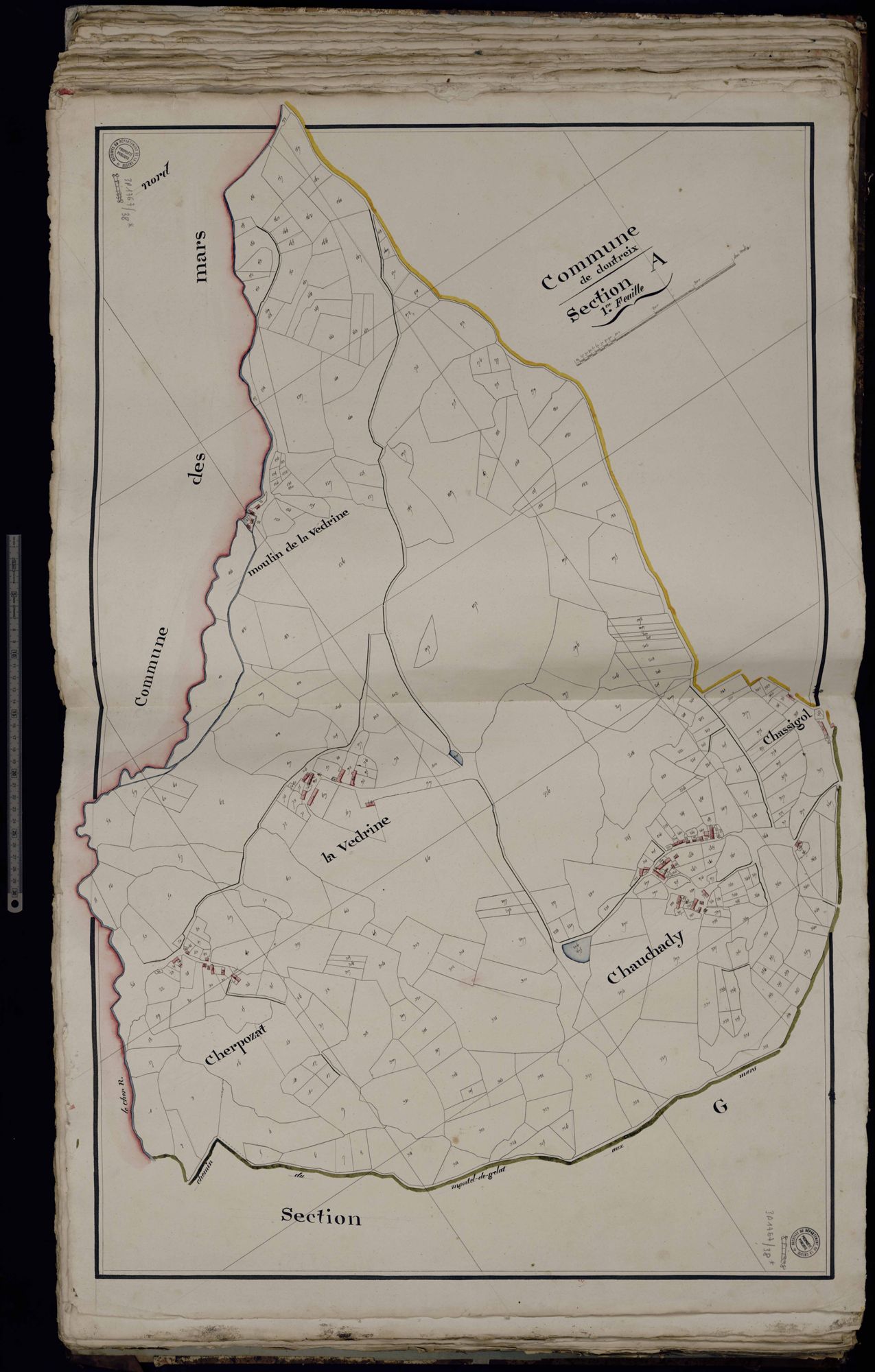 Dontreix - Section A: Cherpozat, Chauchady, La Védrine (1ère feuille)