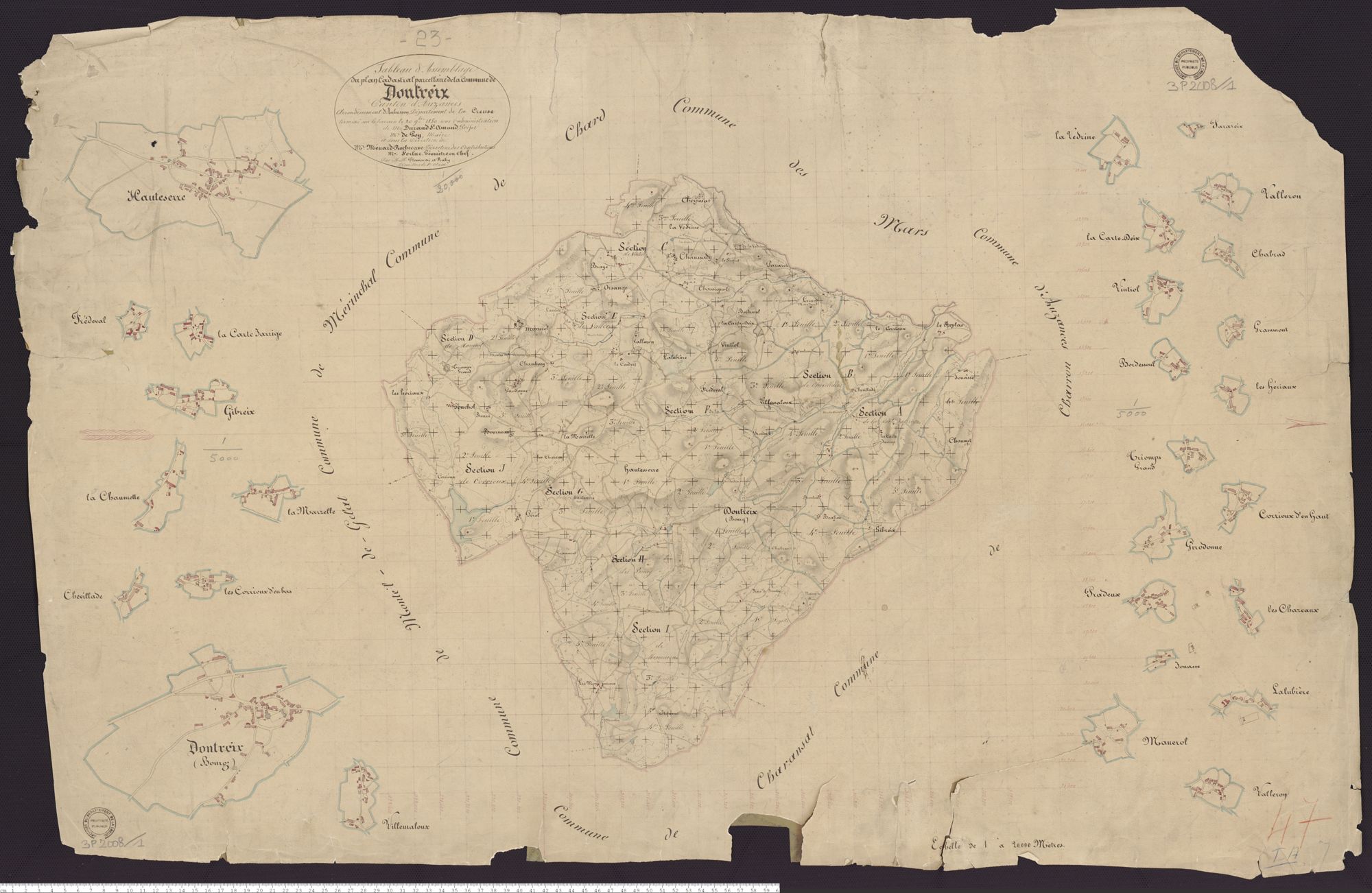 Dontreix - Plan parcellaire communal