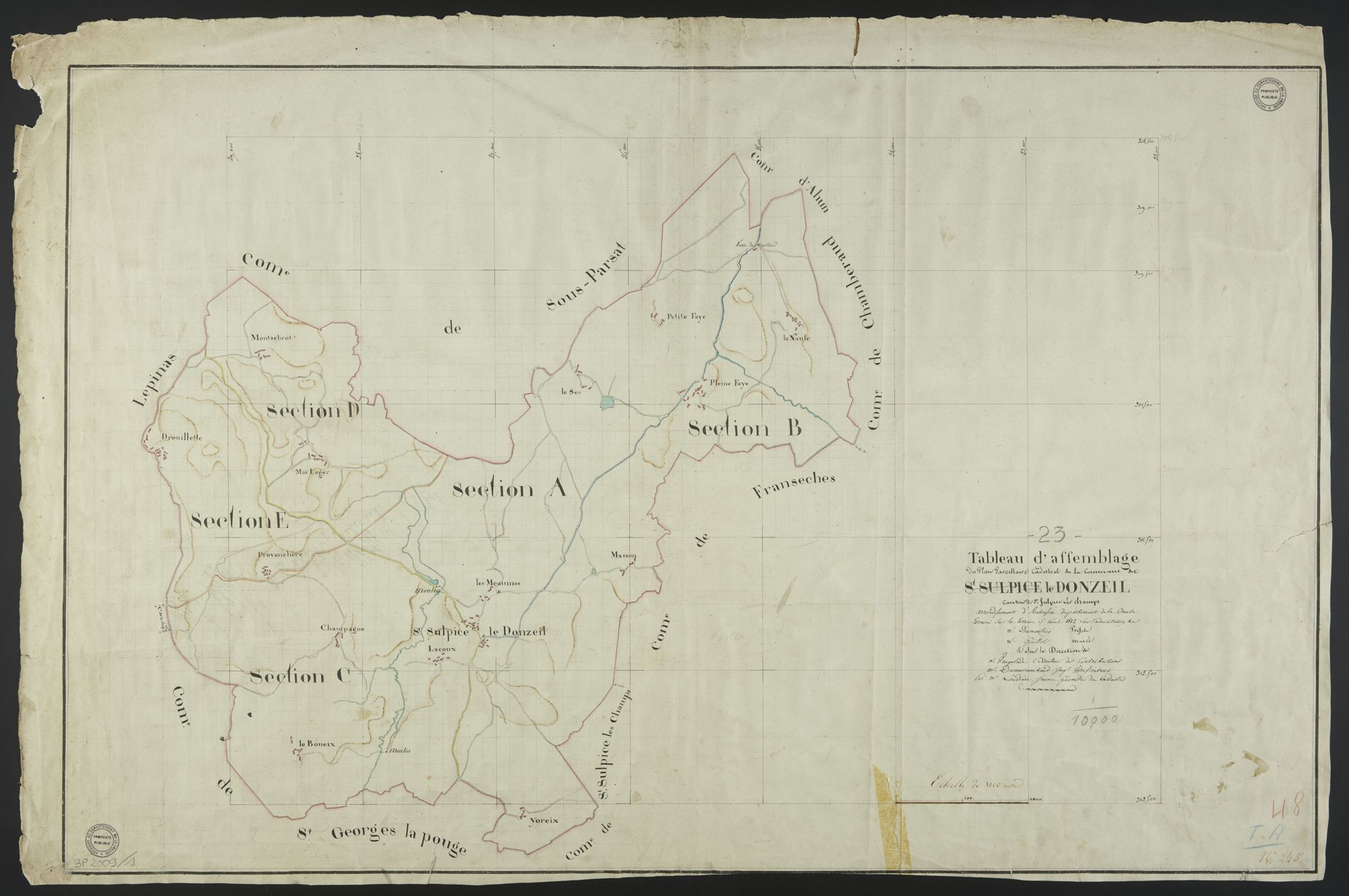 Le Donzeil - Plan parcellaire communal