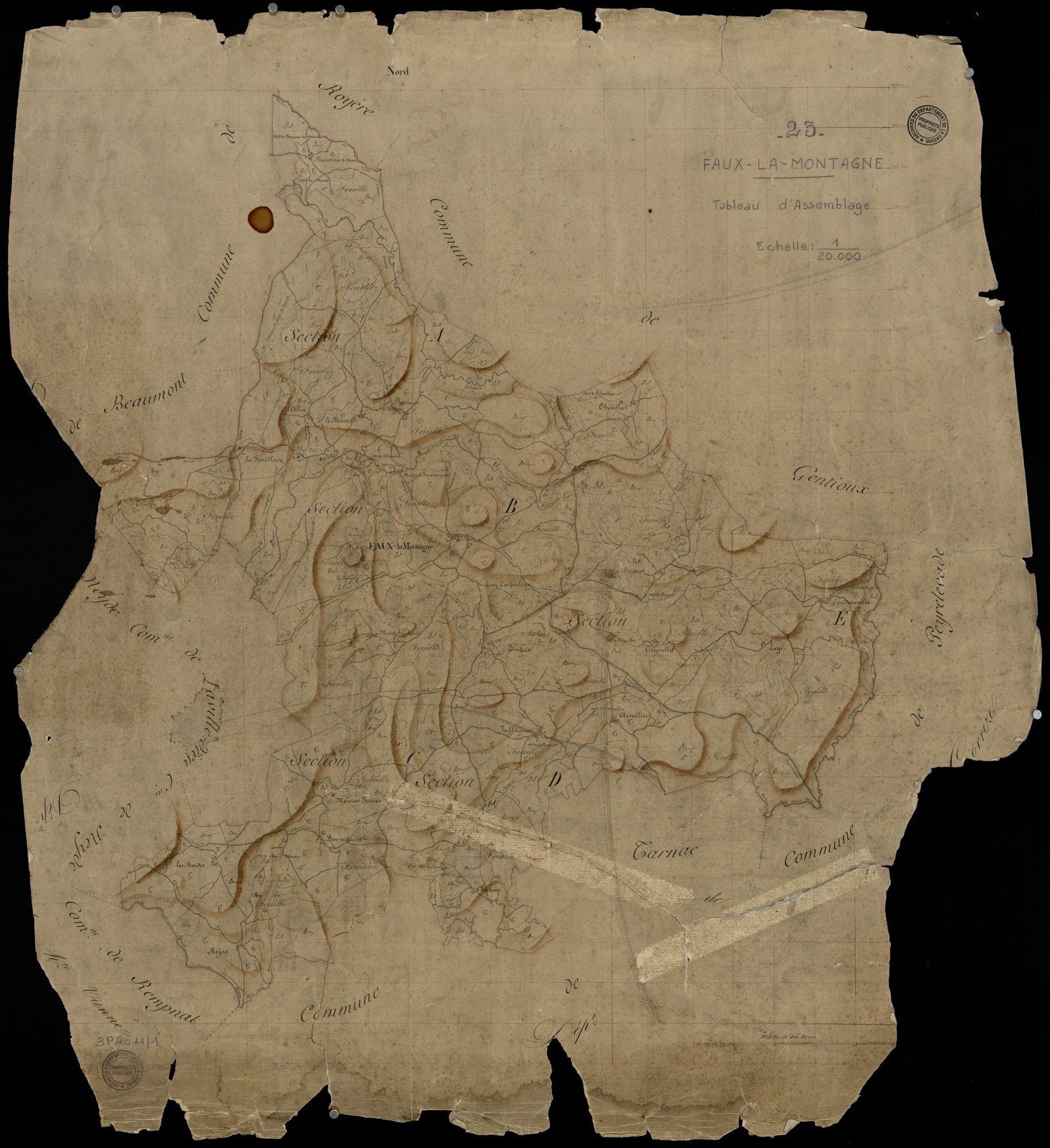 Faux-la-Montagne - Plan parcellaire communal