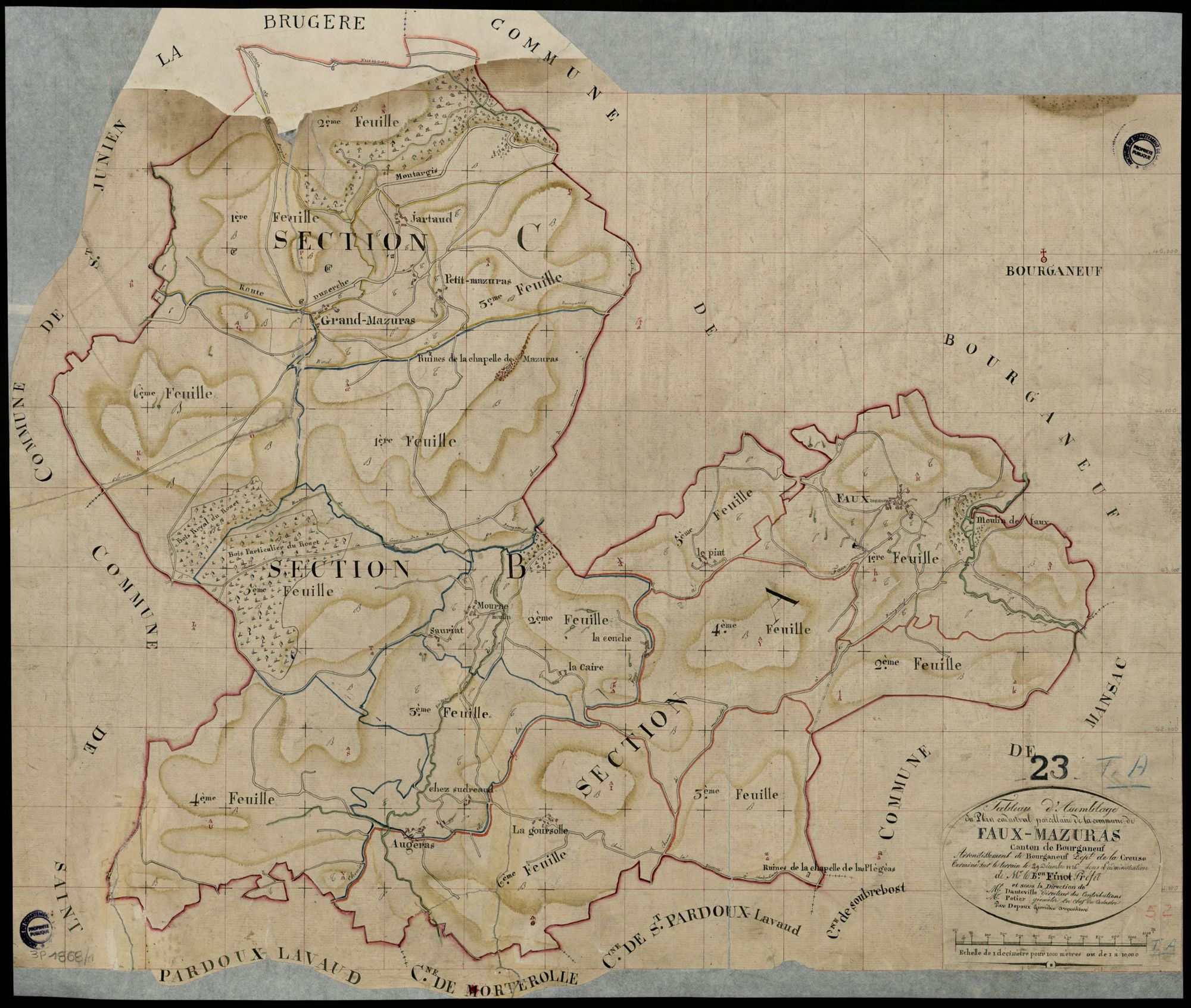 Faux-Mazuras - Plan parcellaire communal