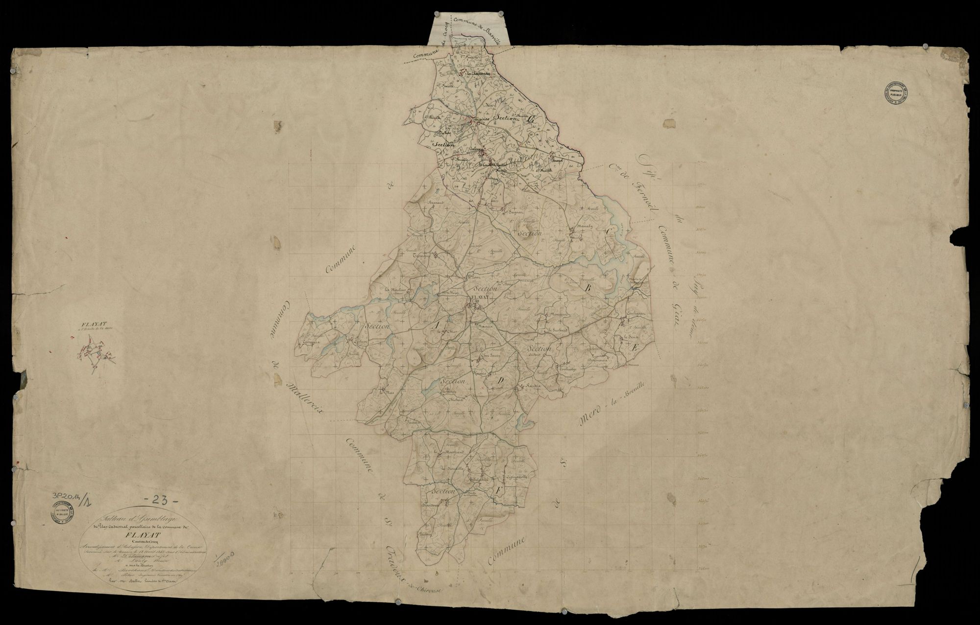 Flayat - Plan parcellaire communal
