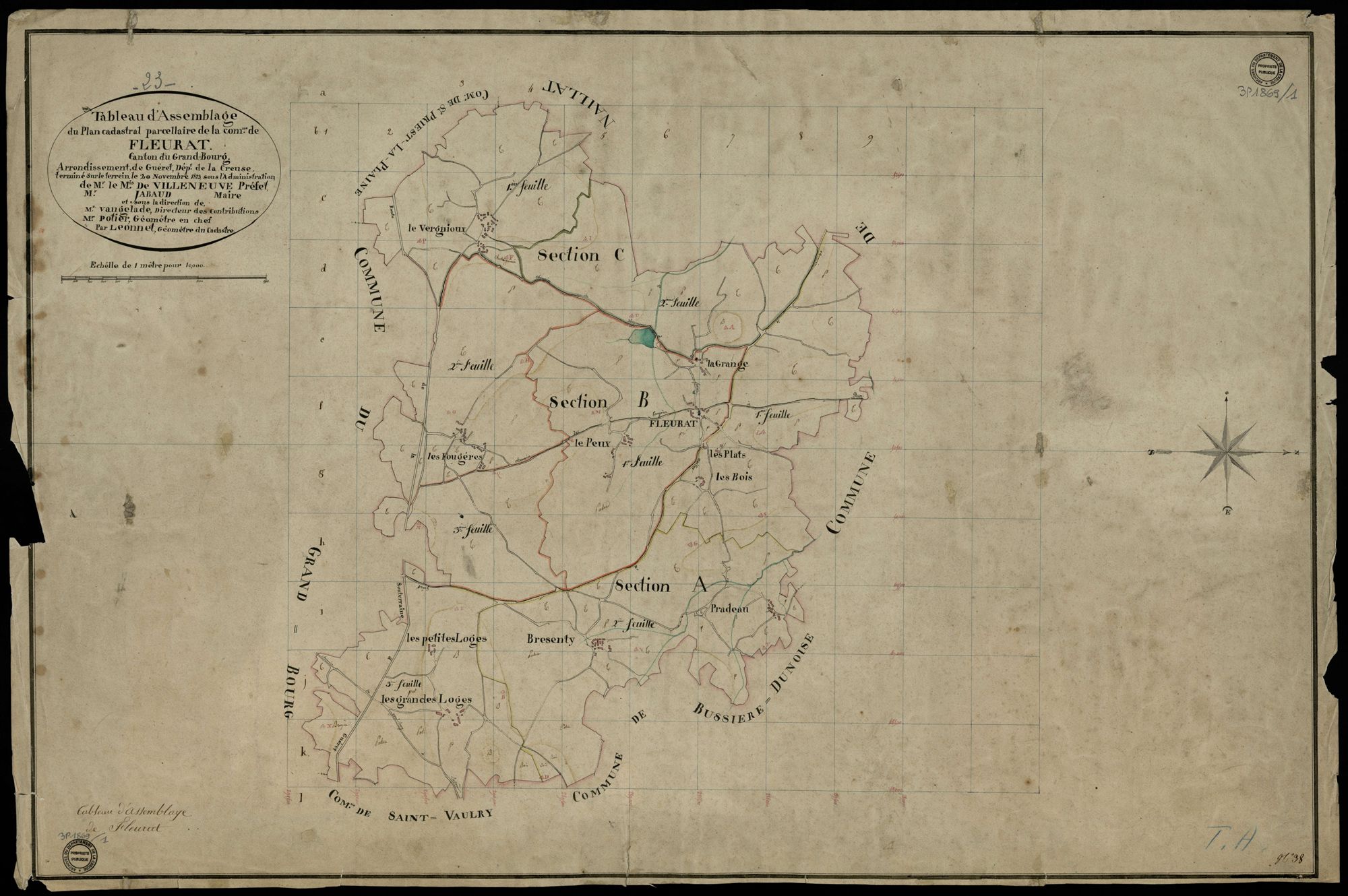 Fleurat - Plan parcellaire communal