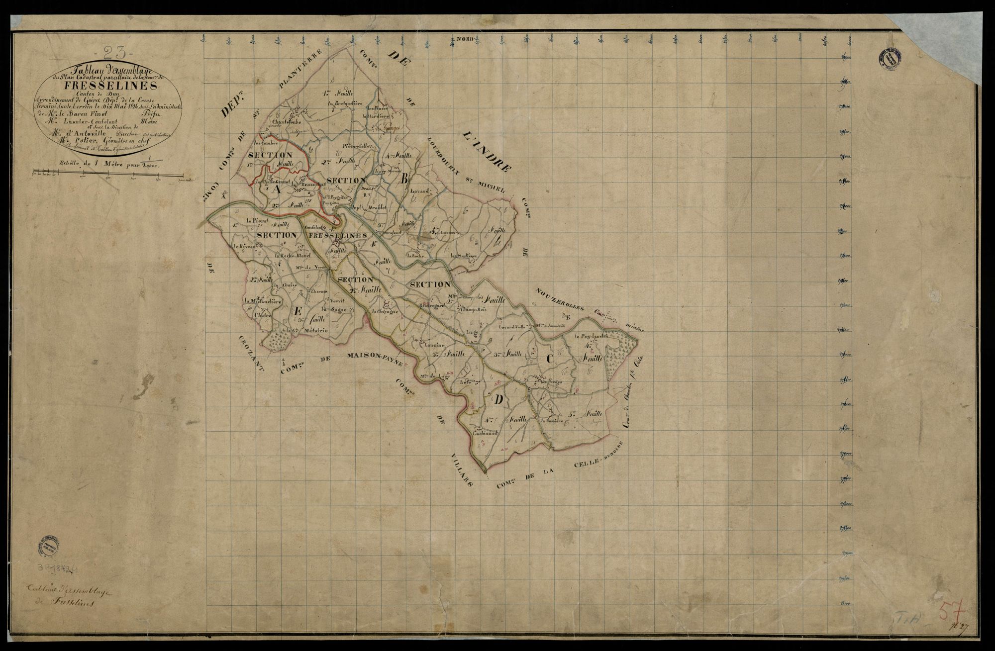 Fresselines - Plan parcellaire communal