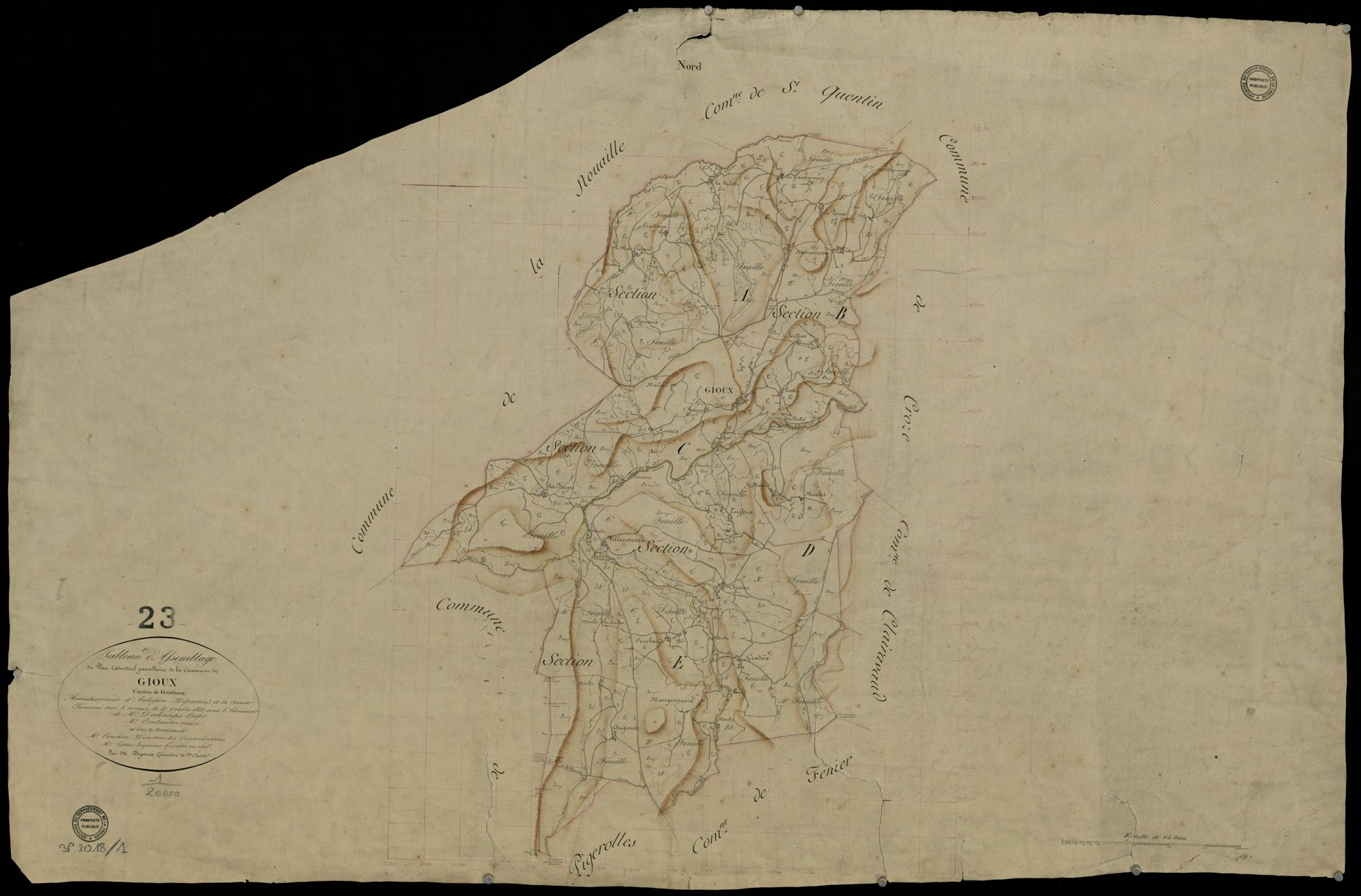 Gioux - Plan parcellaire communal
