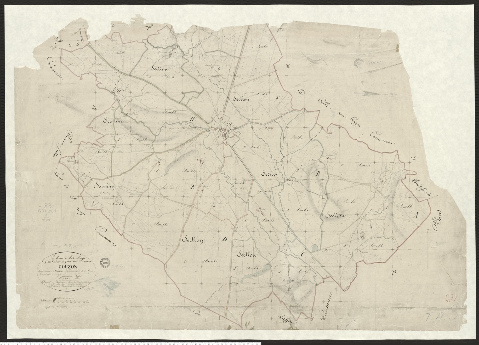 Gouzon - Plan parcellaire communal