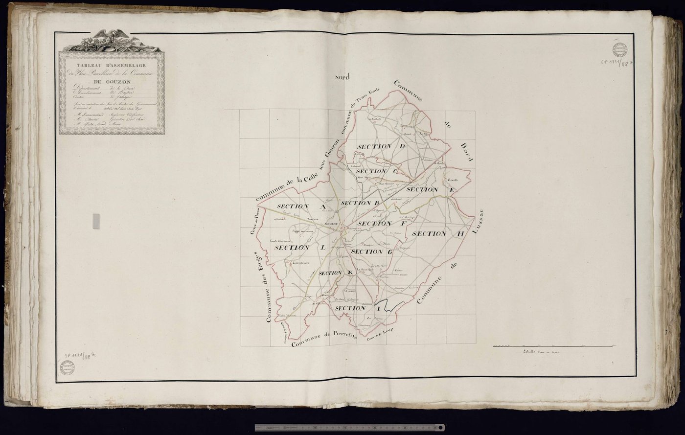 Gouzon - Tableau d'assemblage de la commune
