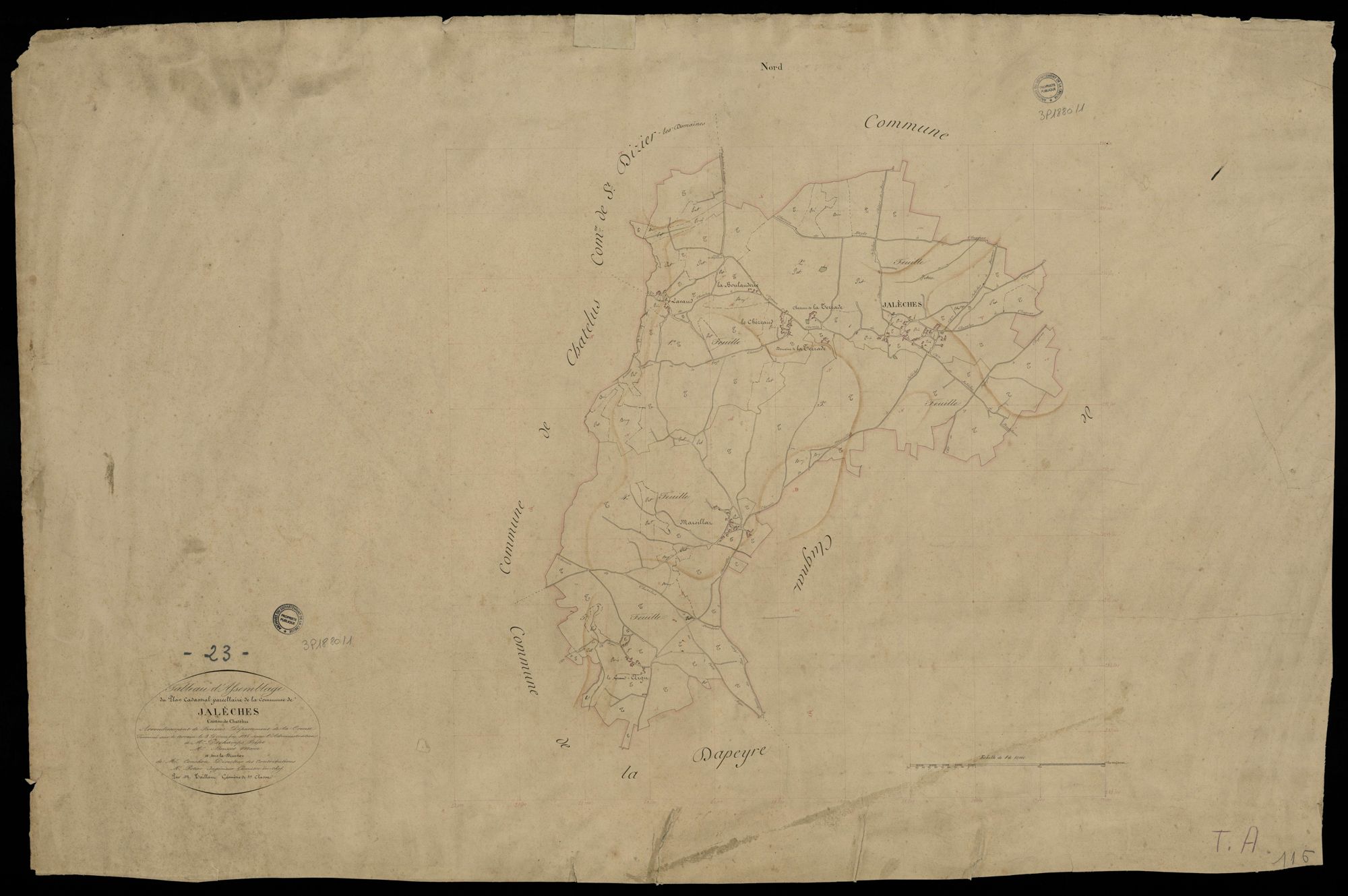 Jalesches - Plan parcellaire communal
