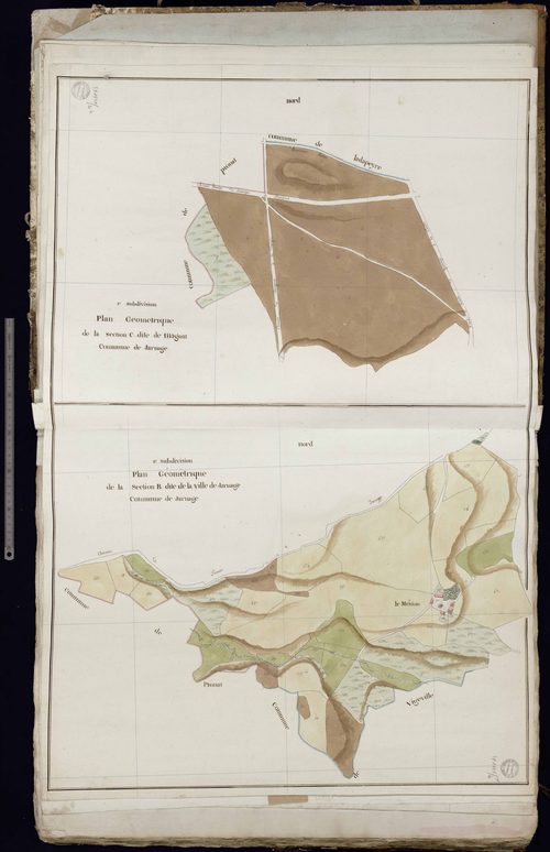 Jarnages - Plans géométriques de la section C dite de Magnat (1ère subdivision) ; de la section B dite de Jarnages (1ère subdivision)