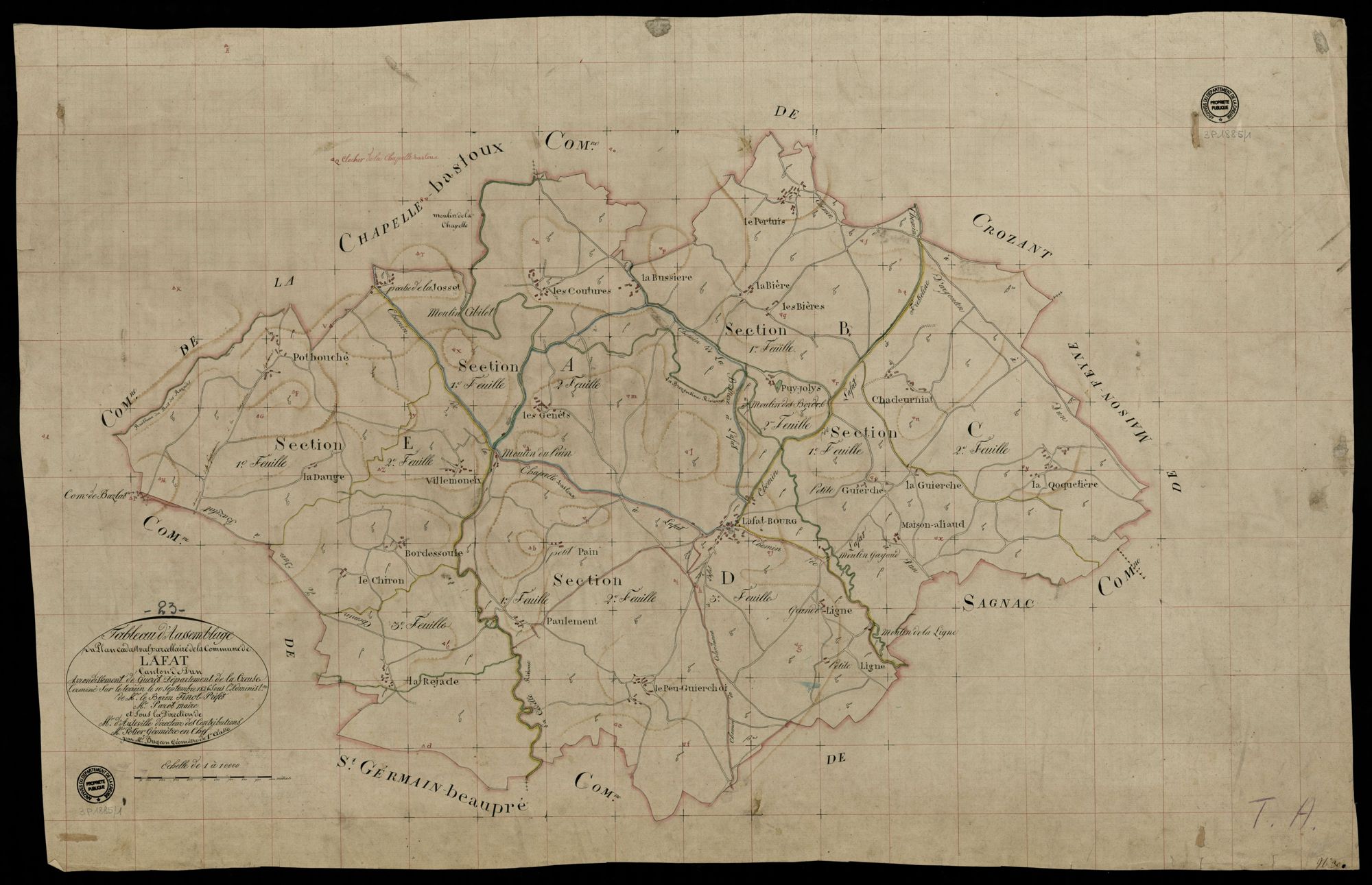 Lafat - Plan parcellaire communal