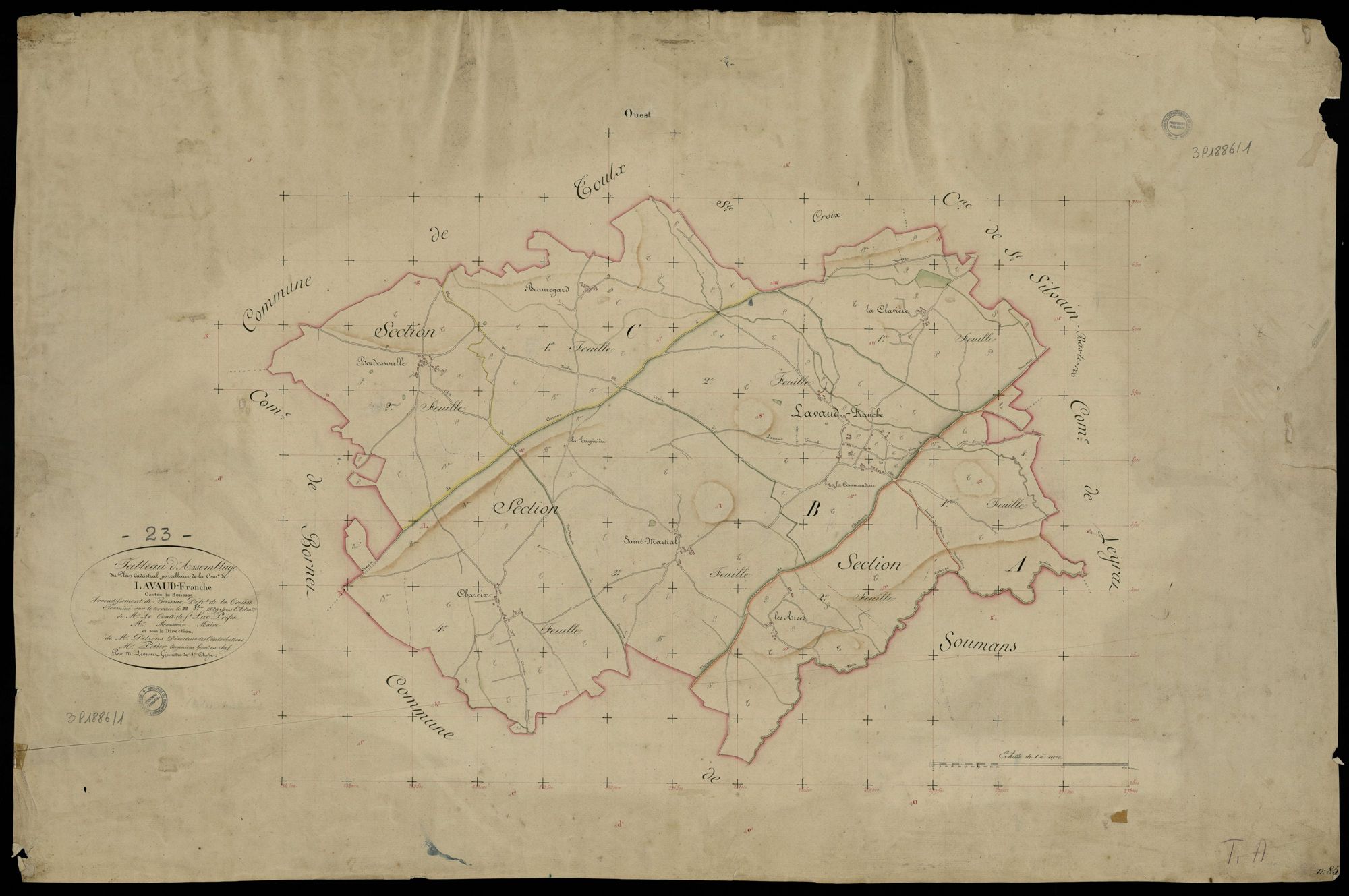 Lavaufranche - Plan parcellaire communal