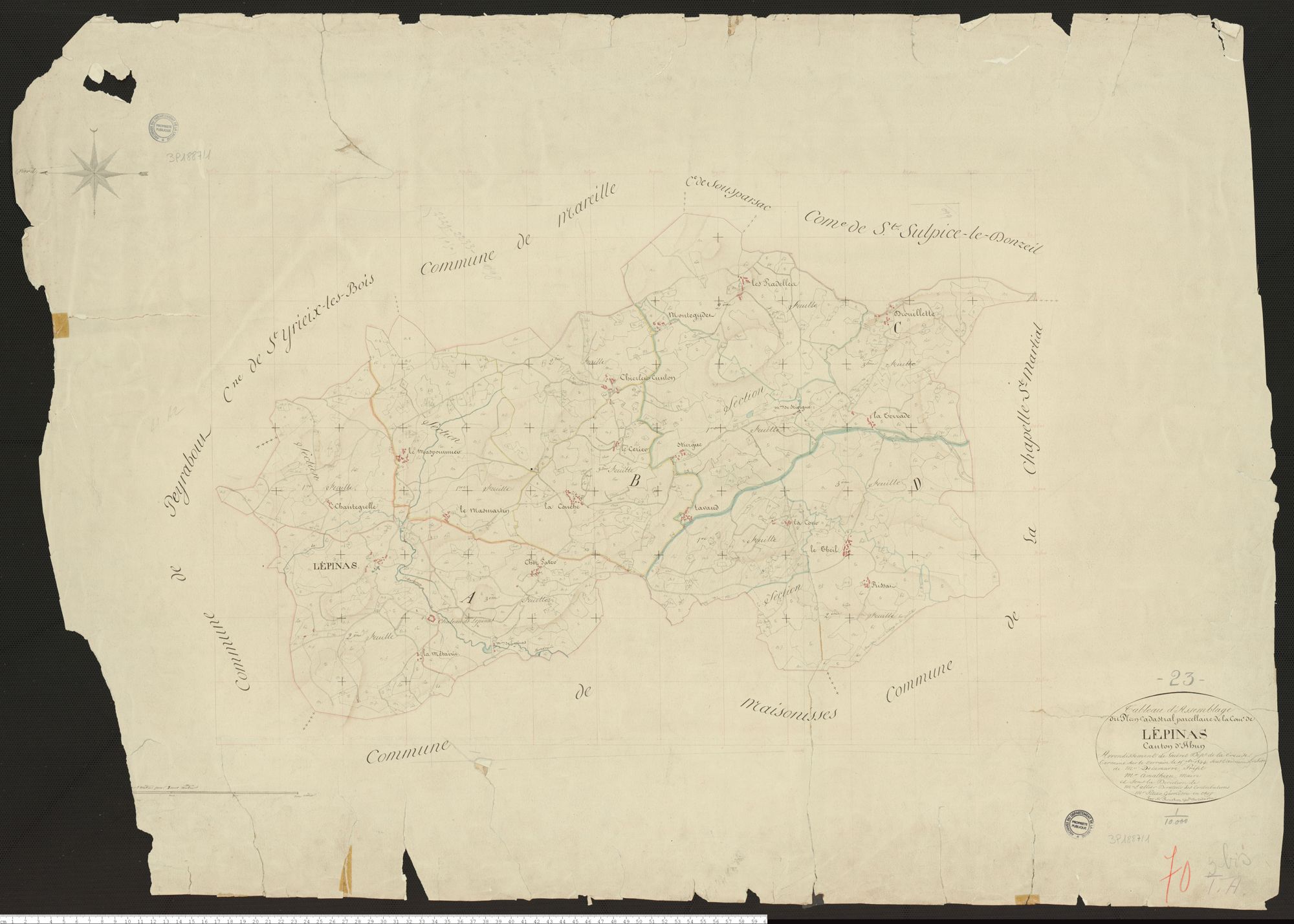 Lépinas - Plan parcellaire communal