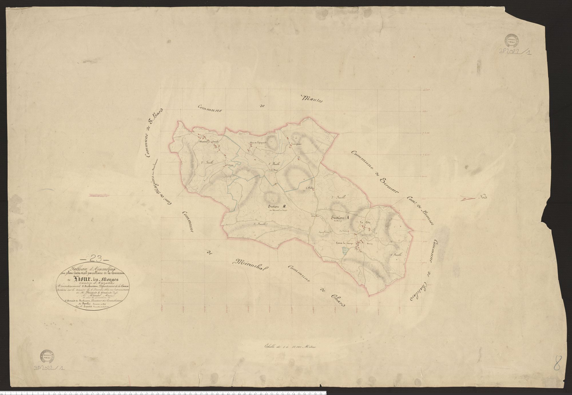 Lioux-les-Monges - Plan parcellaire communal