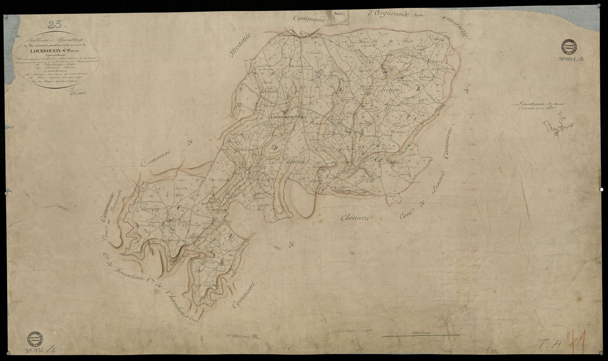 Lourdoueix-Saint-Pierre - Plan parcellaire communal